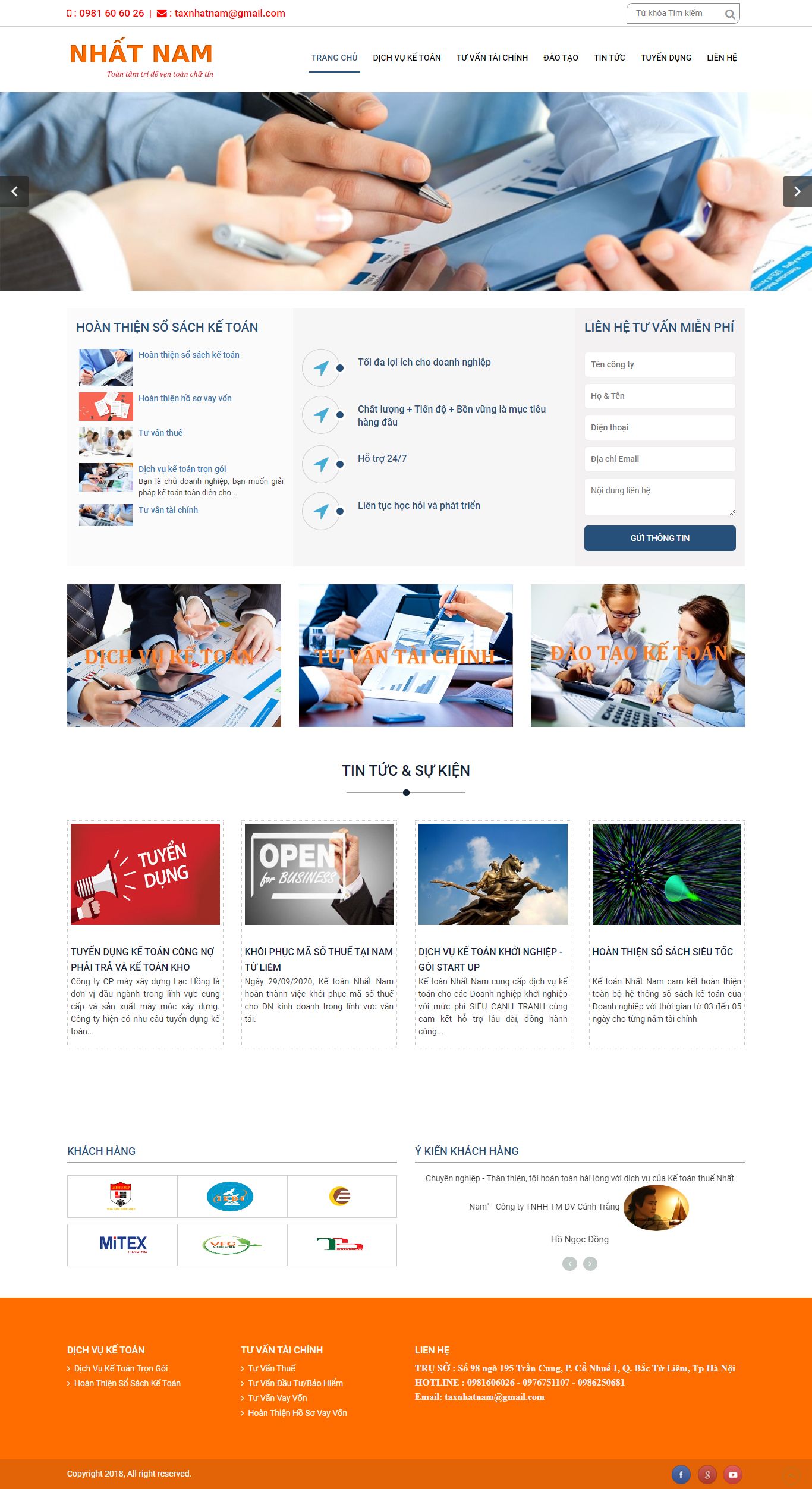 Thiết kế Web kế toán ketoannhatnam.com