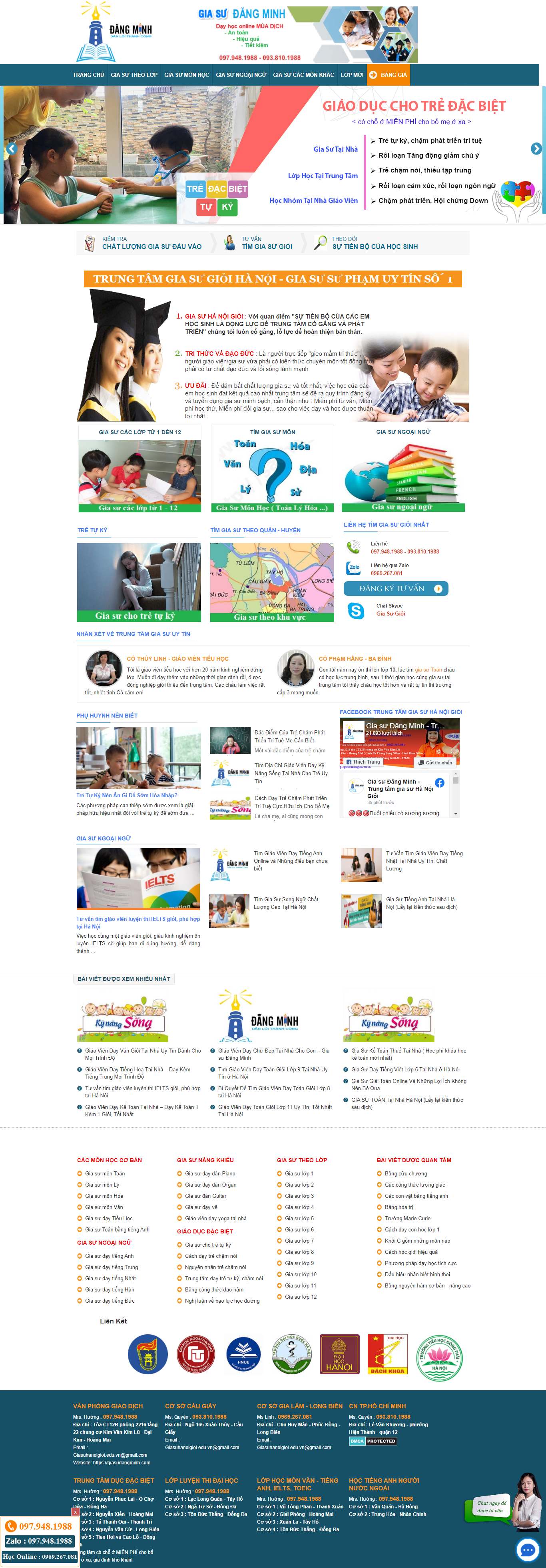 Thiết kế Web trường cấp 1 giasuhanoigioi.edu.vn