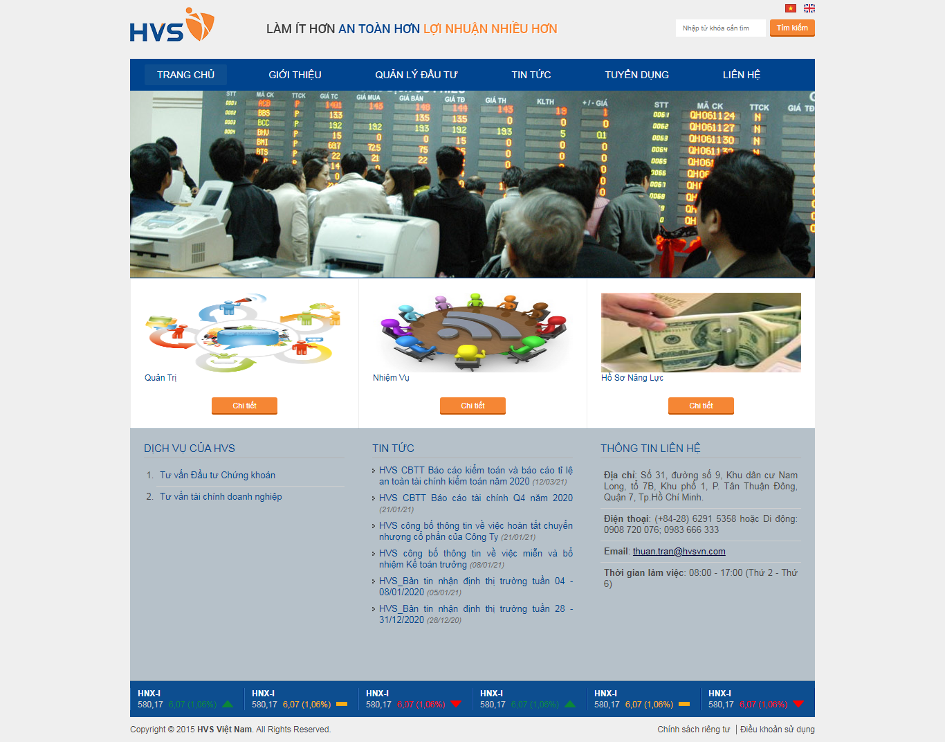 Thiết kế Web chứng khoán hvsvn.com