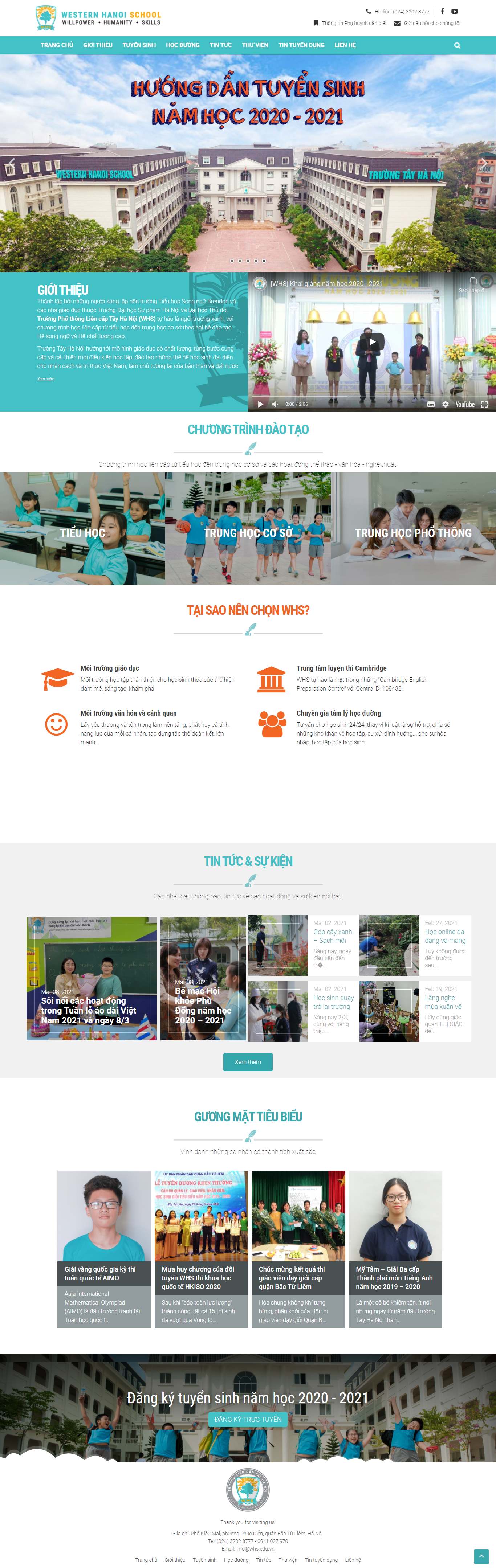 Thiết kế Web trường cấp 1 whs.edu.vn