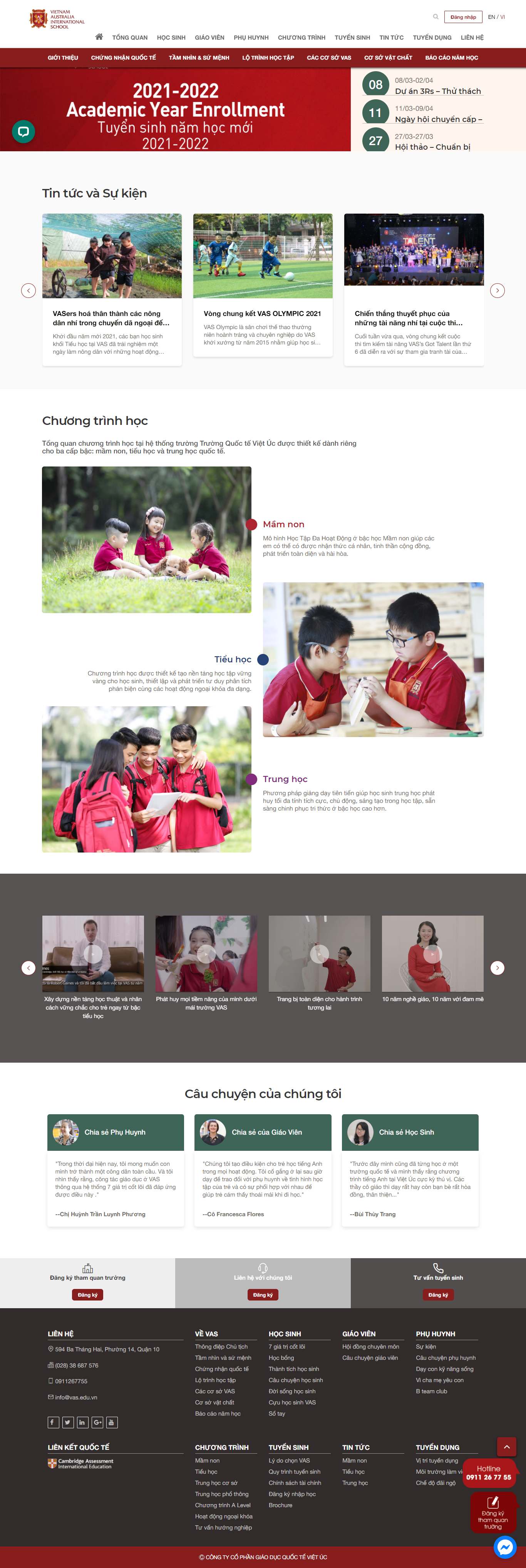 Thiết kế Web trường cấp 1 vas.edu.vn