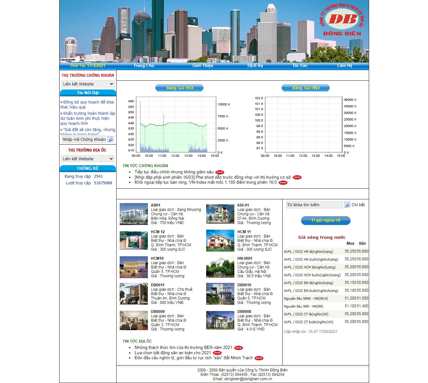 Thiết kế Web chứng khoán dongbien.com.vn