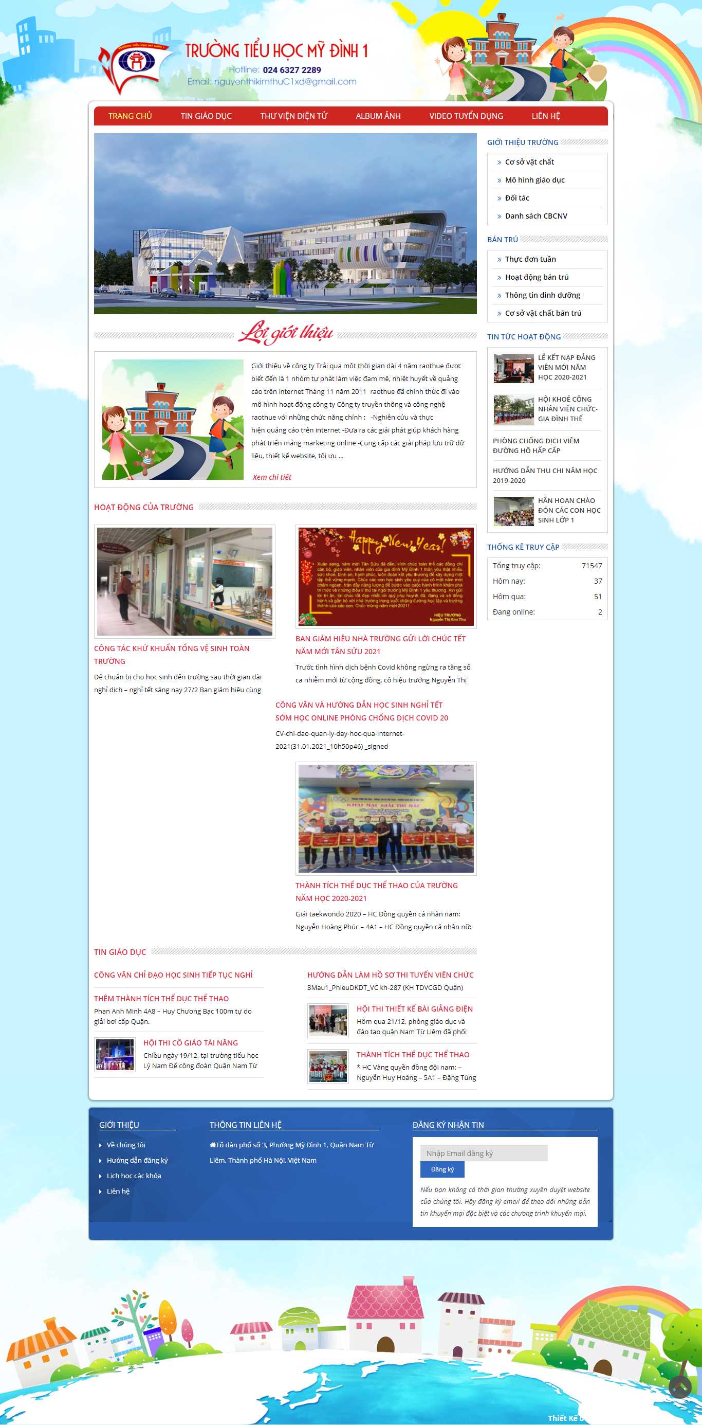 Thiết kế Web trường cấp 1 tieuhocmydinh1.com