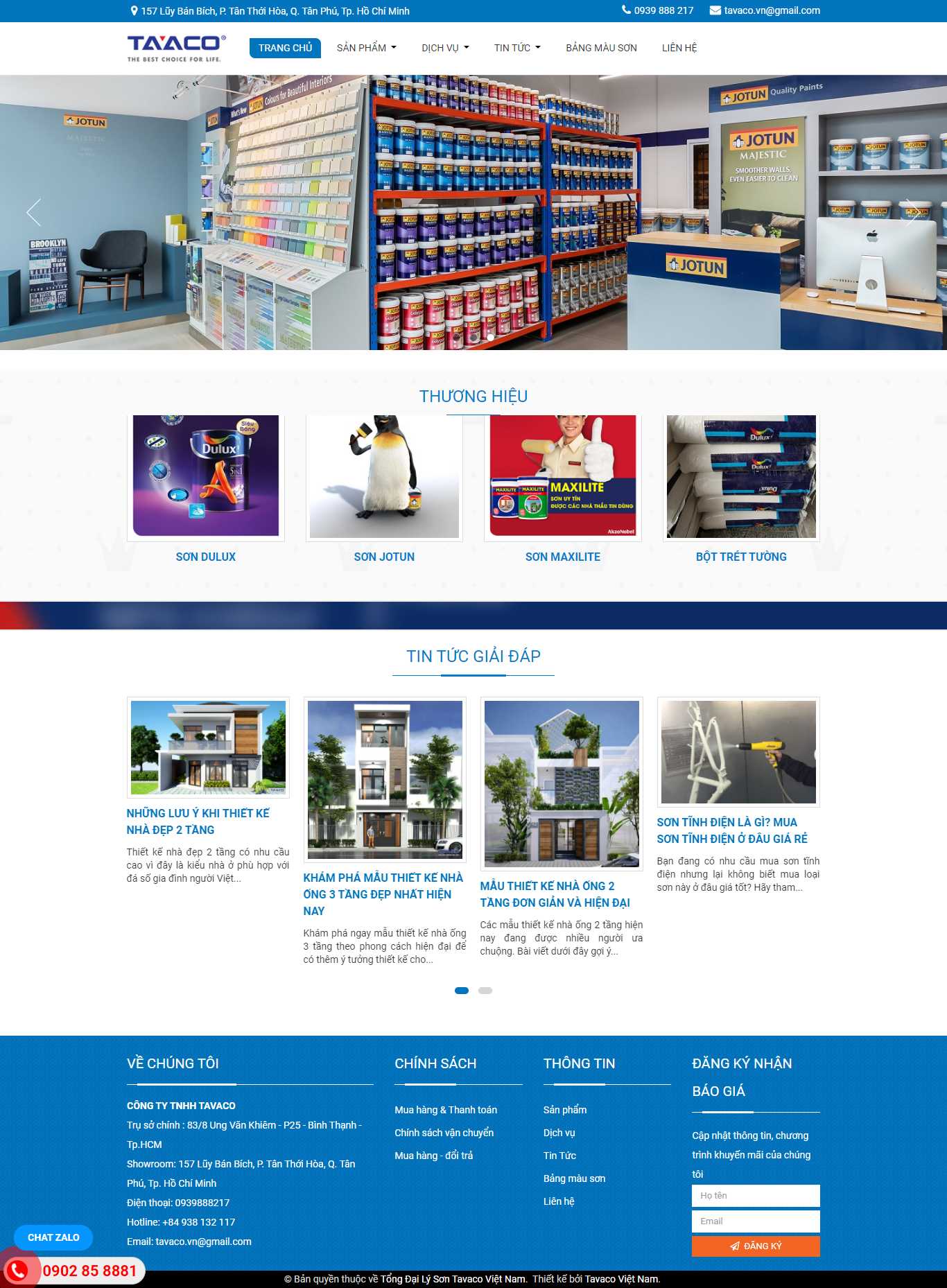 Thiết kế Web bán sơn tavaco.vn