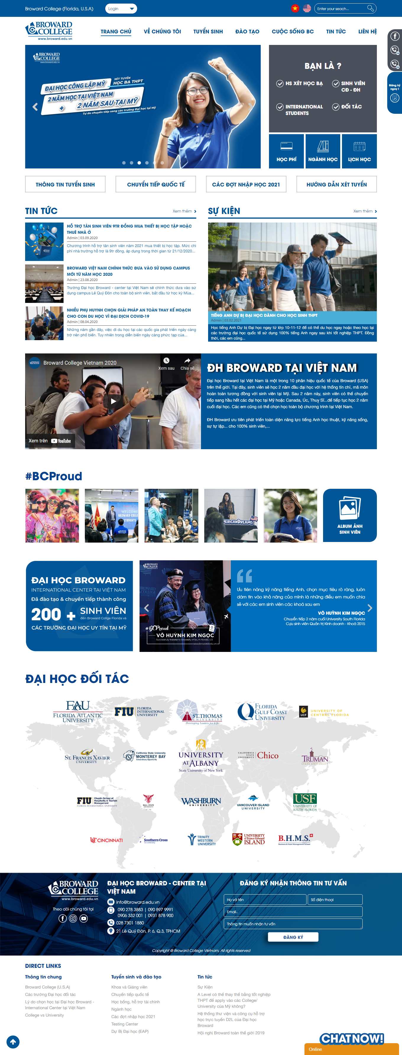Thiết kế Web du học nước ngoài broward.edu.vn