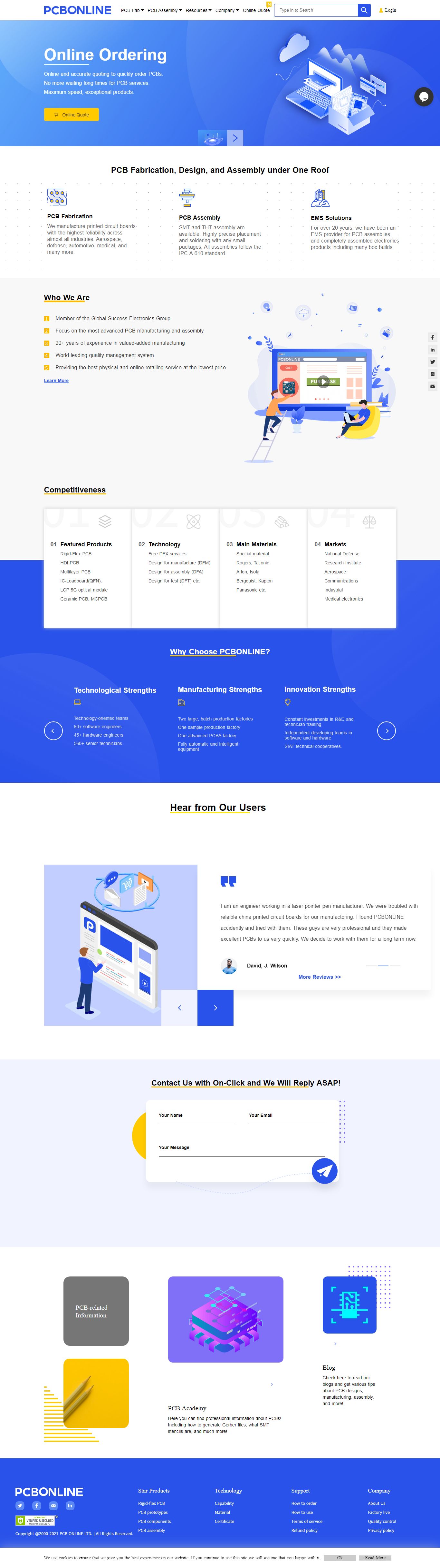 Thiết kế Web điện tử pcbonline.com