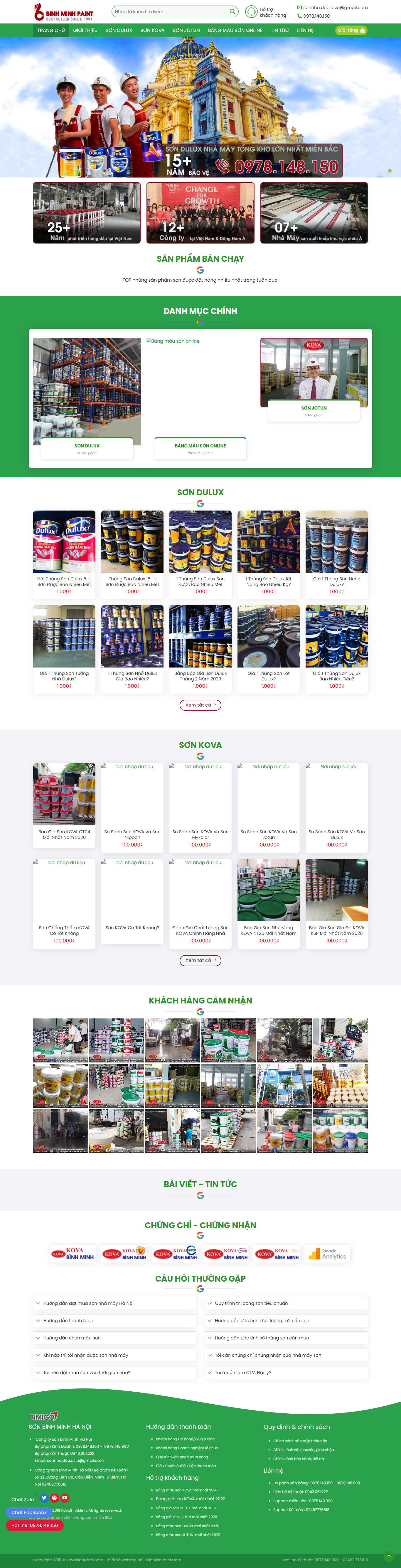 Thiết kế Web bán sơn binhminhpaint.com