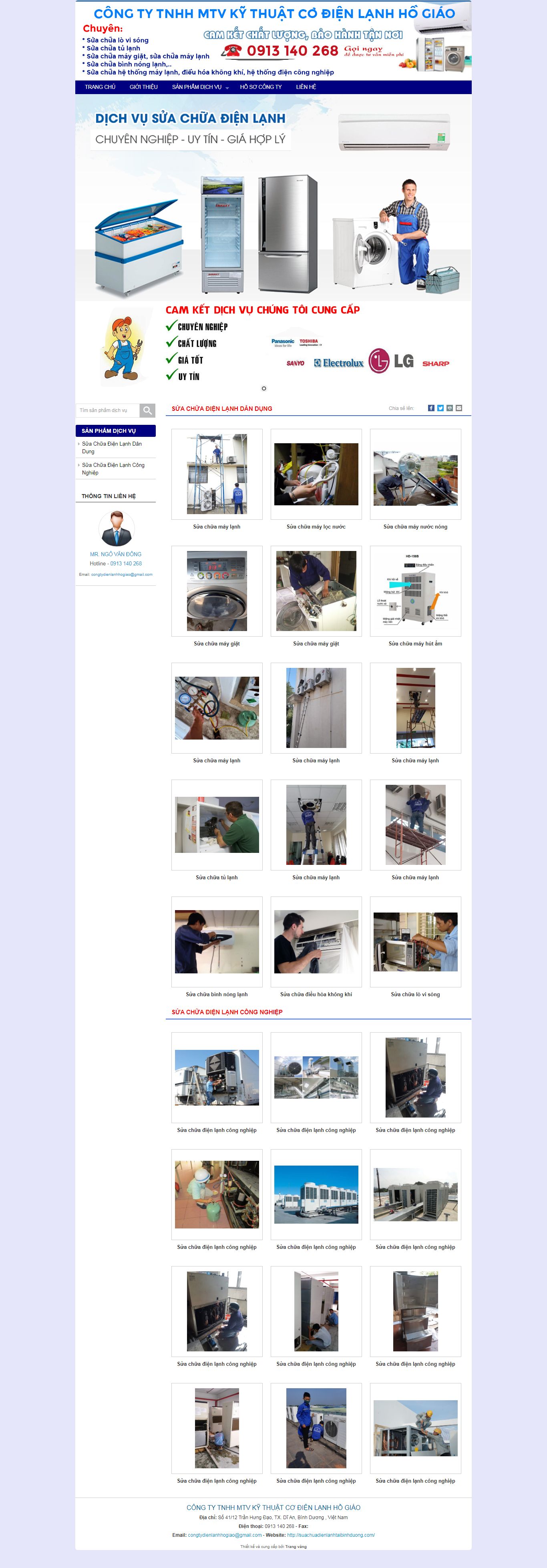 Thiết kế Web điện lạnh suachuadienlanhtaibinhduong.com