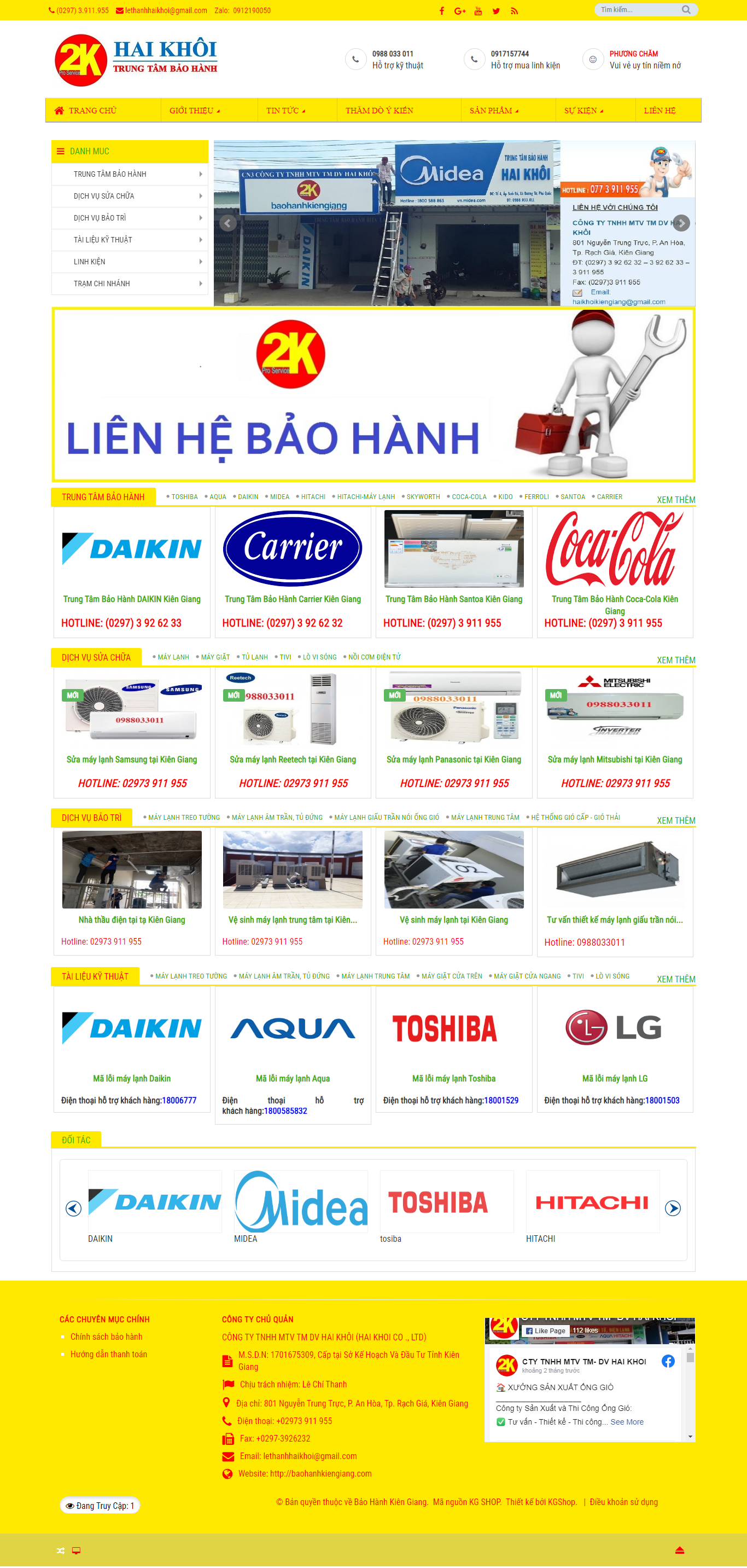 Thiết kế Web miễn phí baohanhkiengiang.com