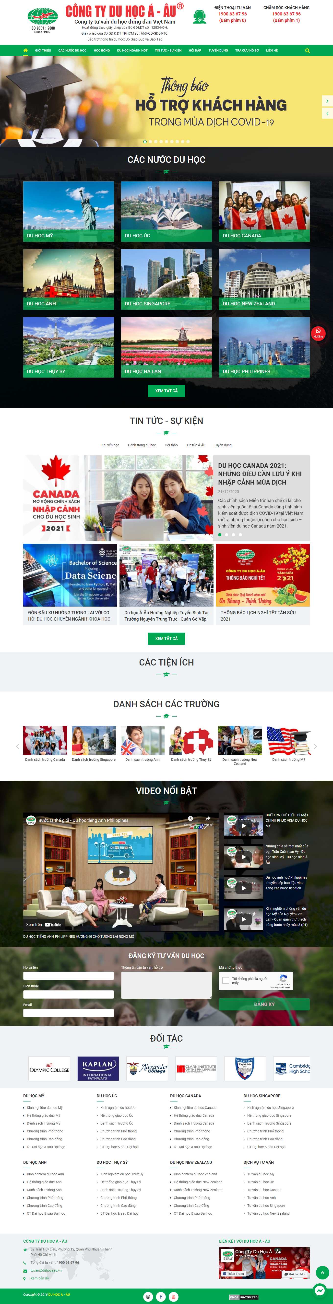 Thiết kế Web du học nước ngoài duhocaau.vn