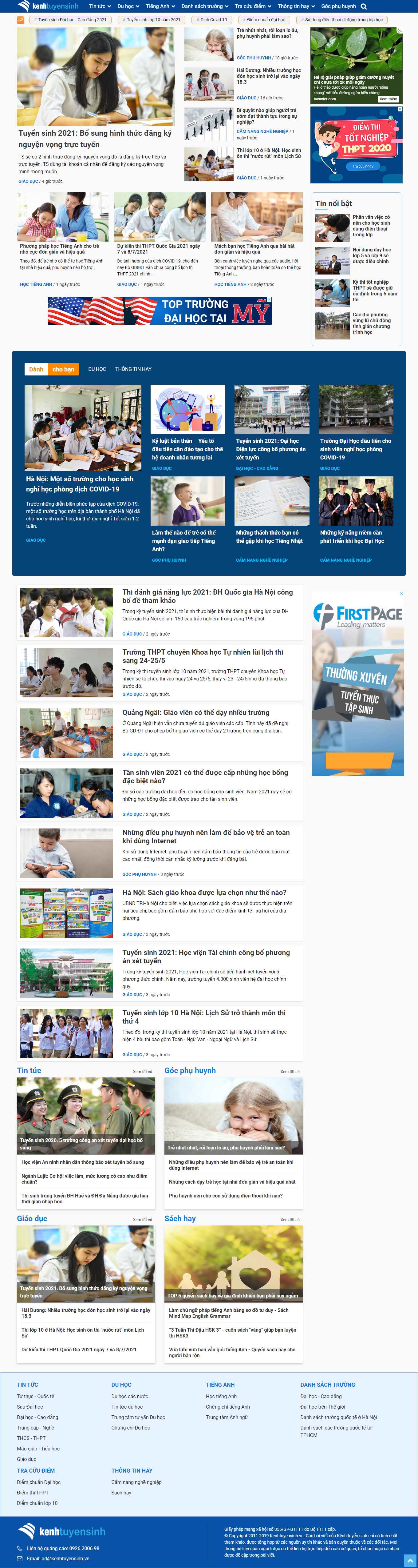 Thiết kế Web du học nhật bản kenhtuyensinh.vn