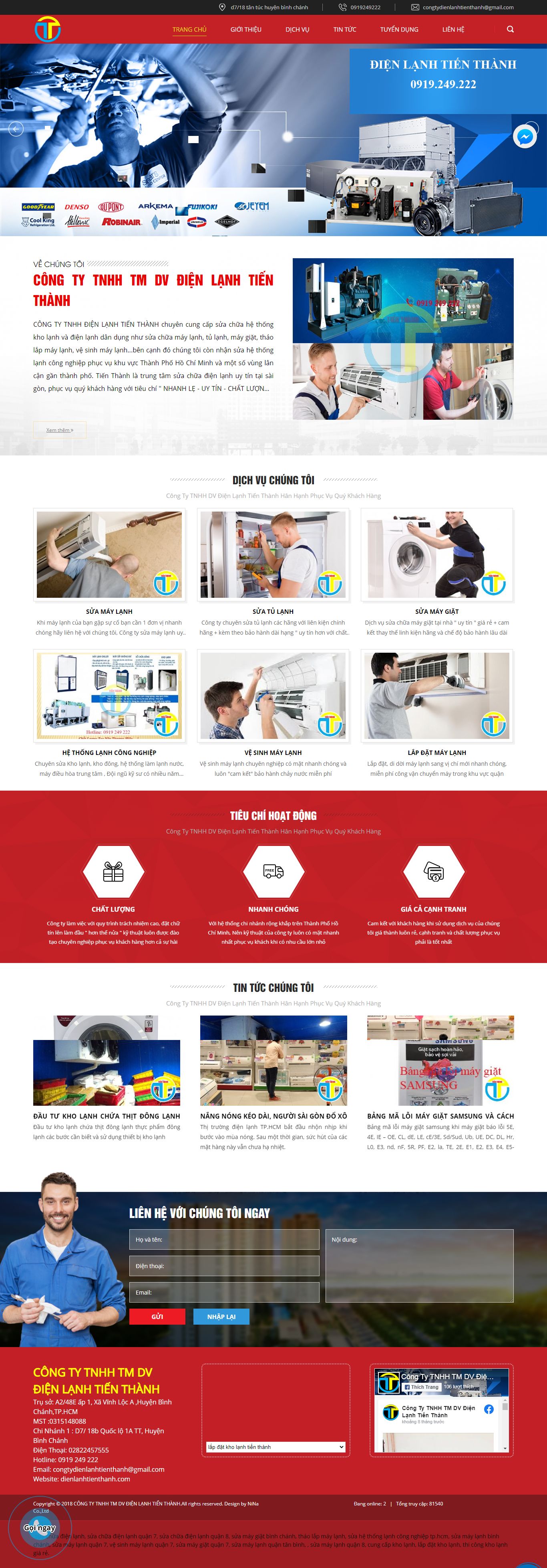 Thiết kế Web miễn phí dienlanhtienthanh.com