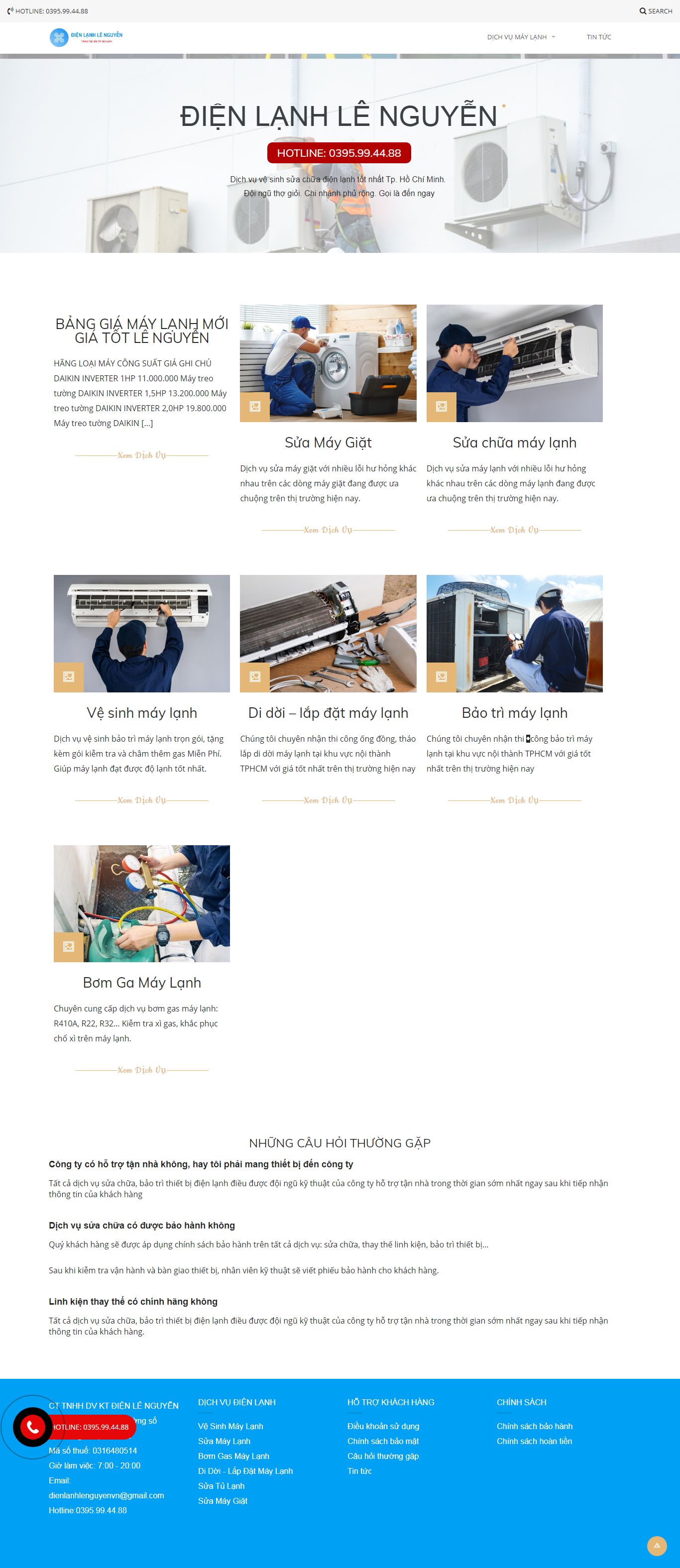 Thiết kế Web miễn phí dienlanhlenguyen.com