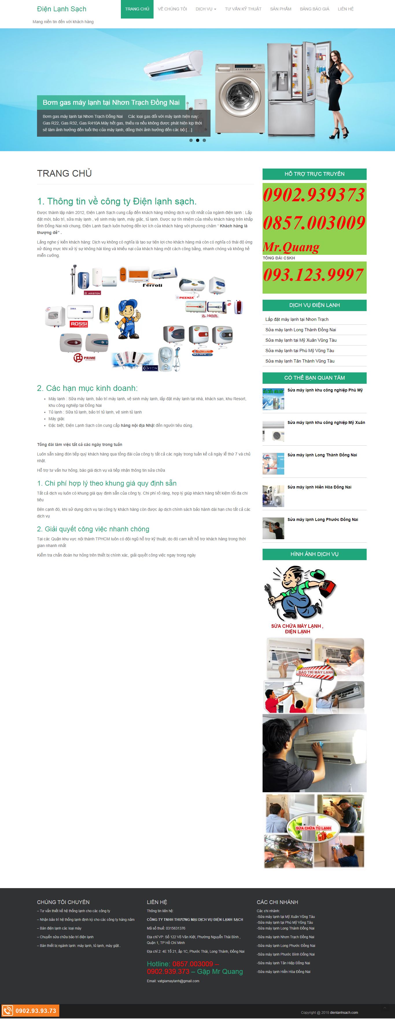 Thiết kế Web miễn phí dienlanhsach.com