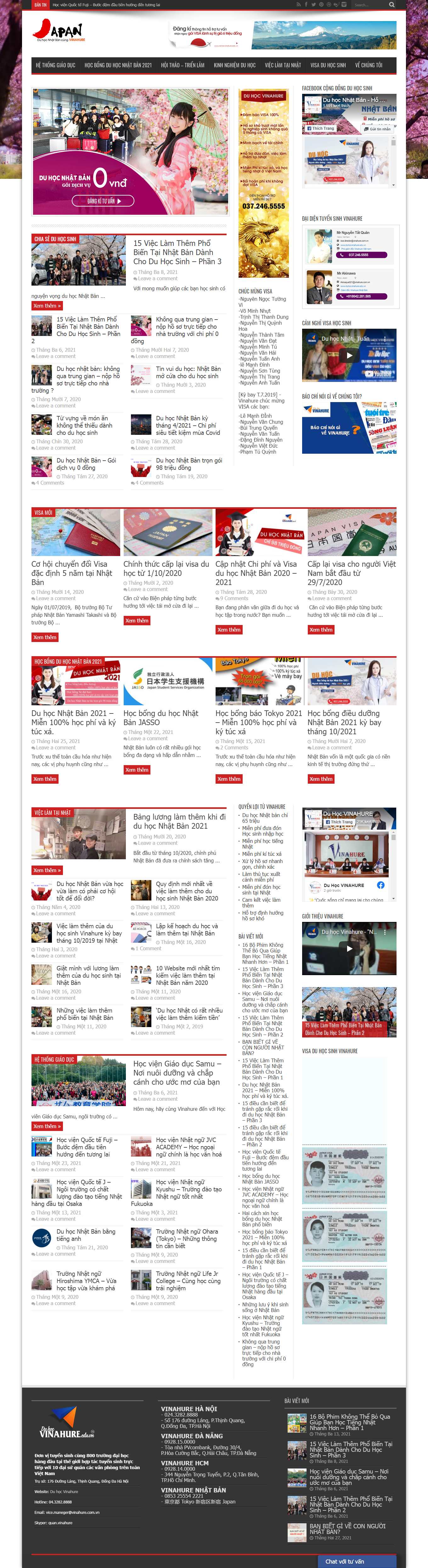 Thiết kế Web du học nhật bản nhatban.vinahure.com