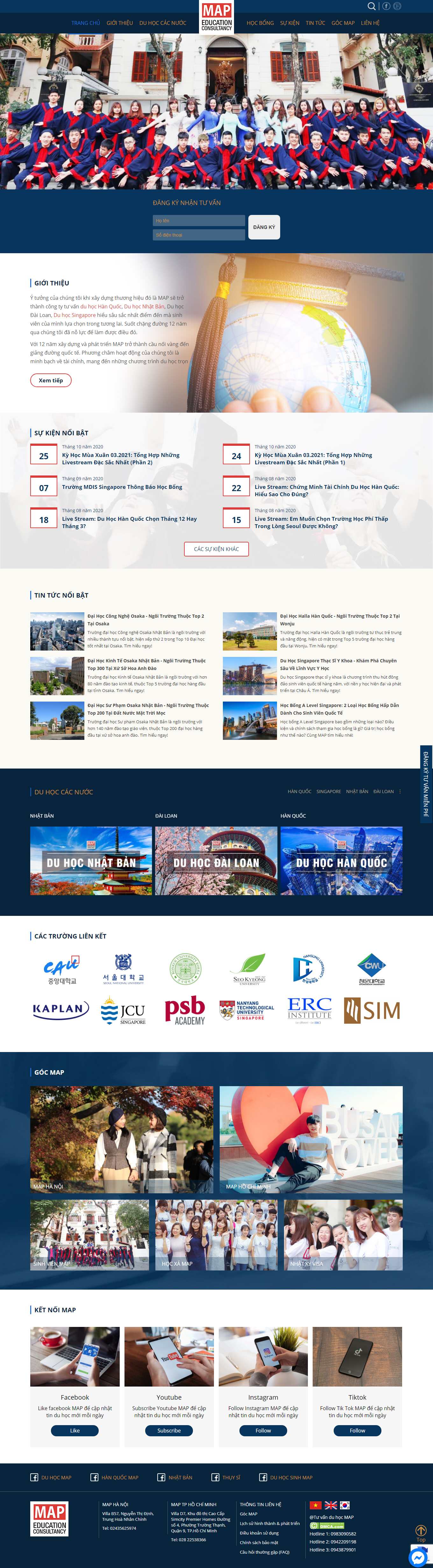 Thiết kế Web du học nhật bản tuvanduhocmap.com