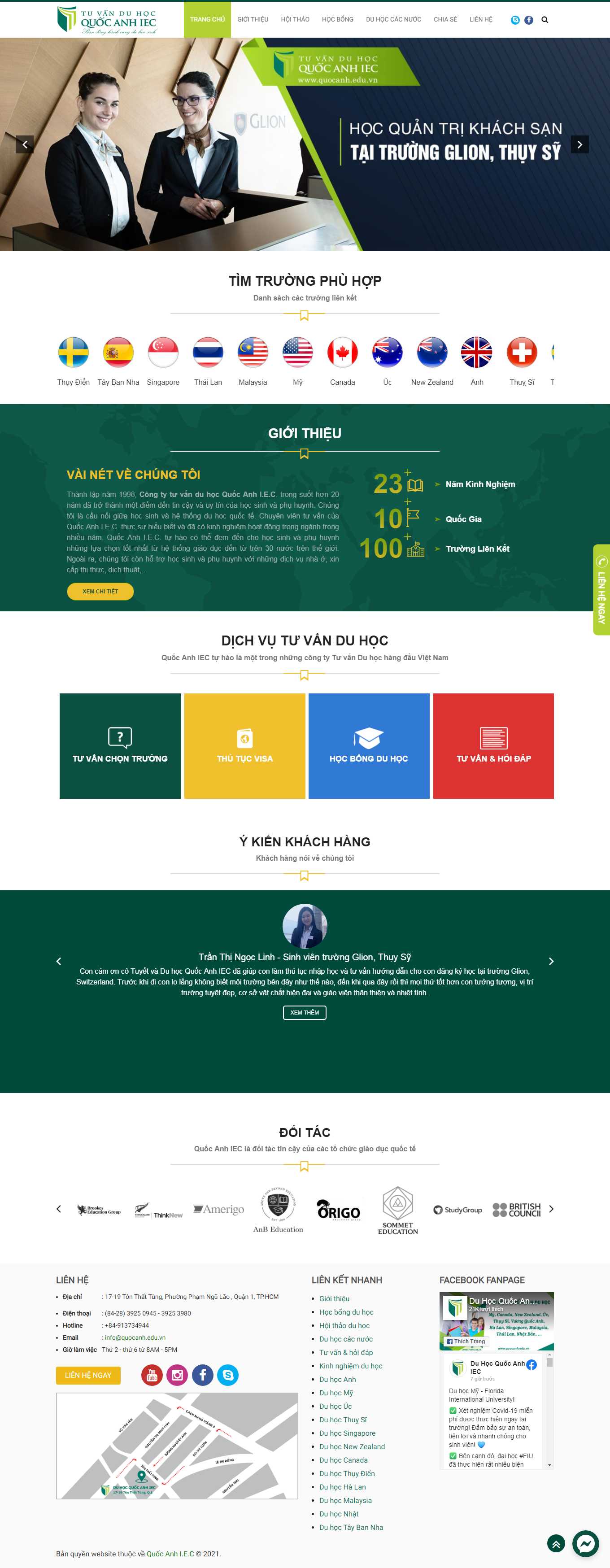 Thiết kế Web du học anh quocanh.edu.vn