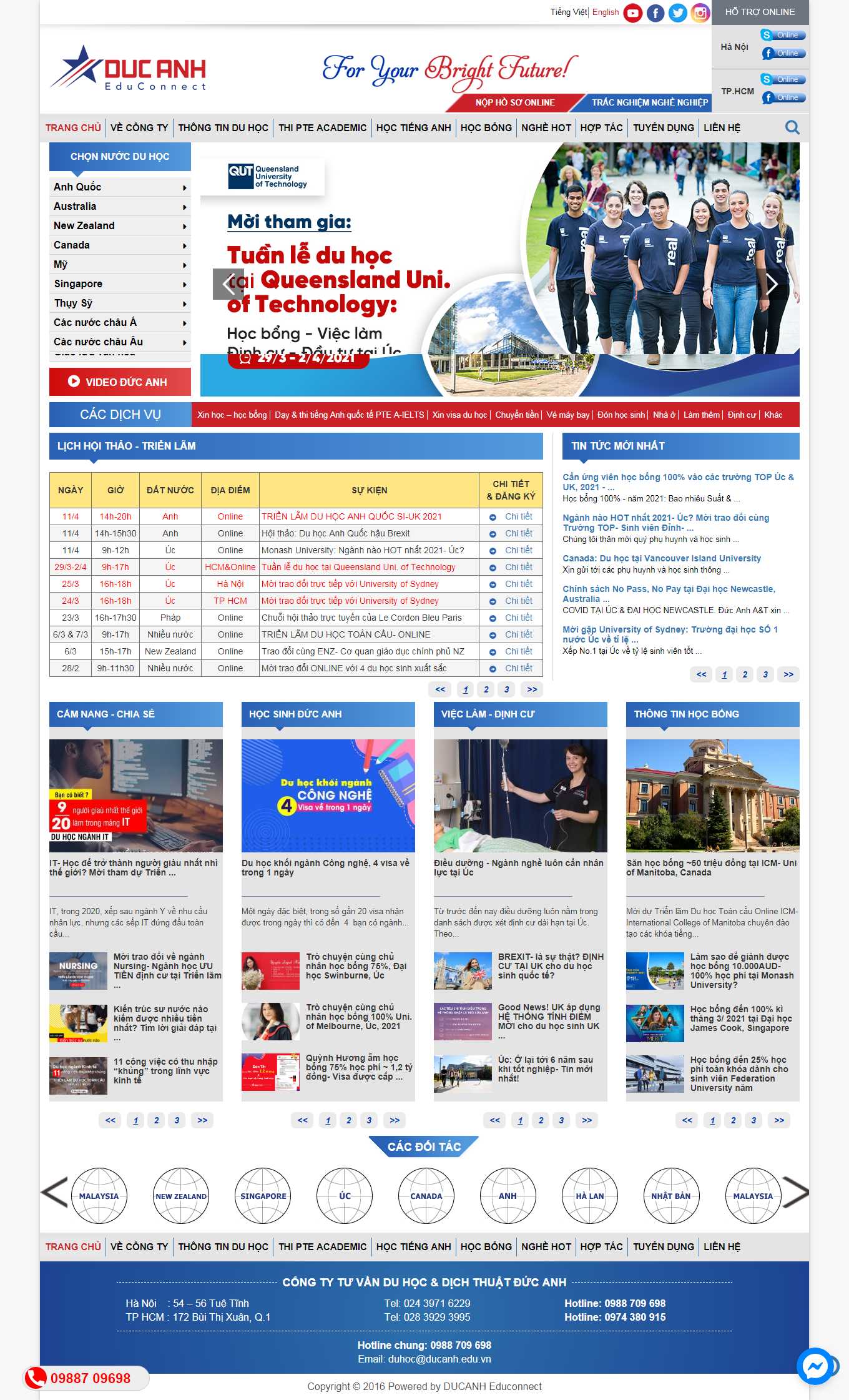 Thiết kế Web du học anh ducanhduhoc.vn