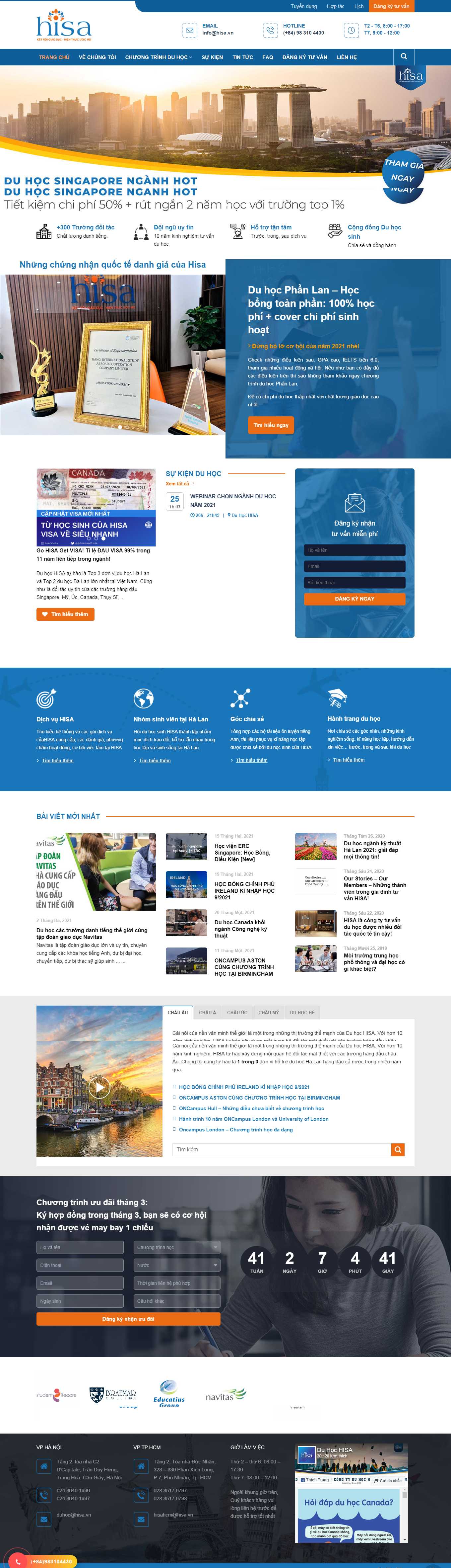 Thiết kế Web du học anh hisa.edu.vn