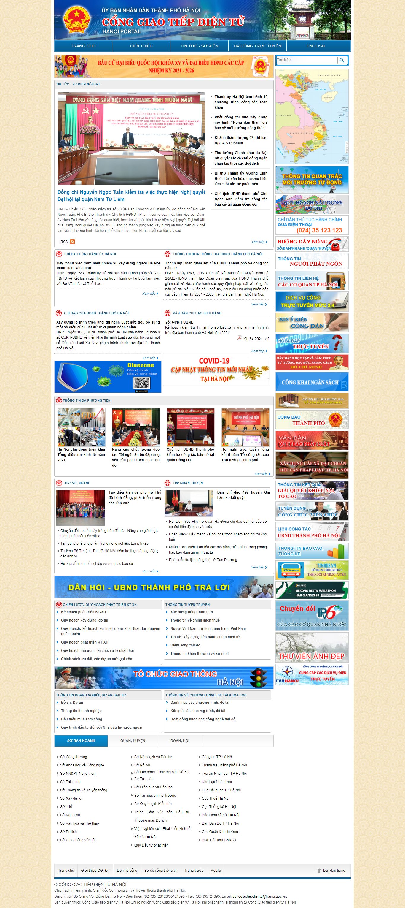 Thiết kế Web nhà nước hanoi.gov.vn