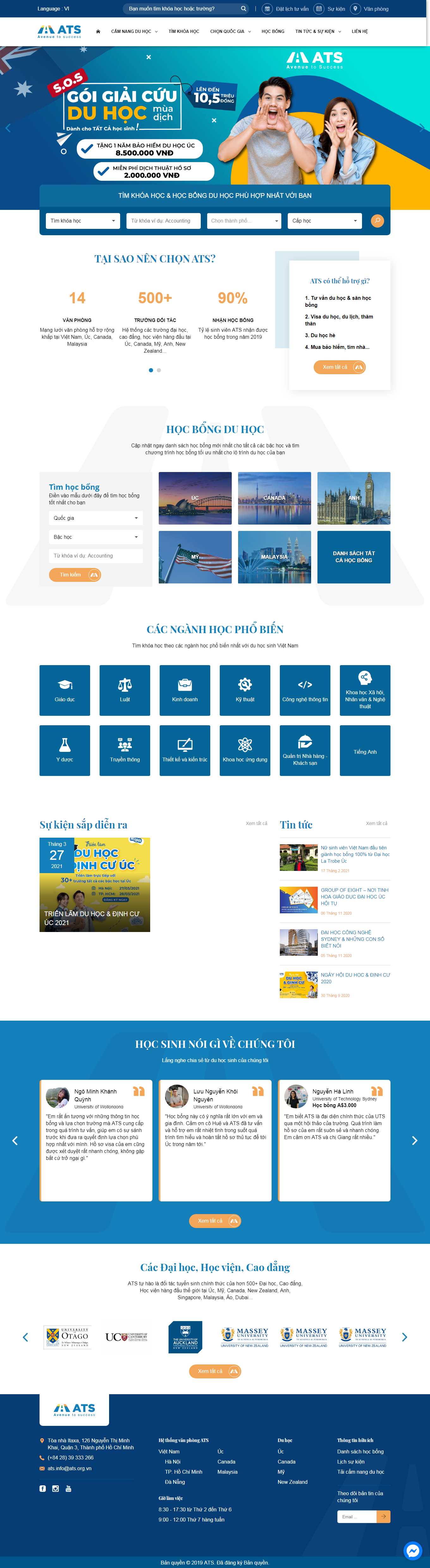 Thiết kế Web du học anh ats.org.vn