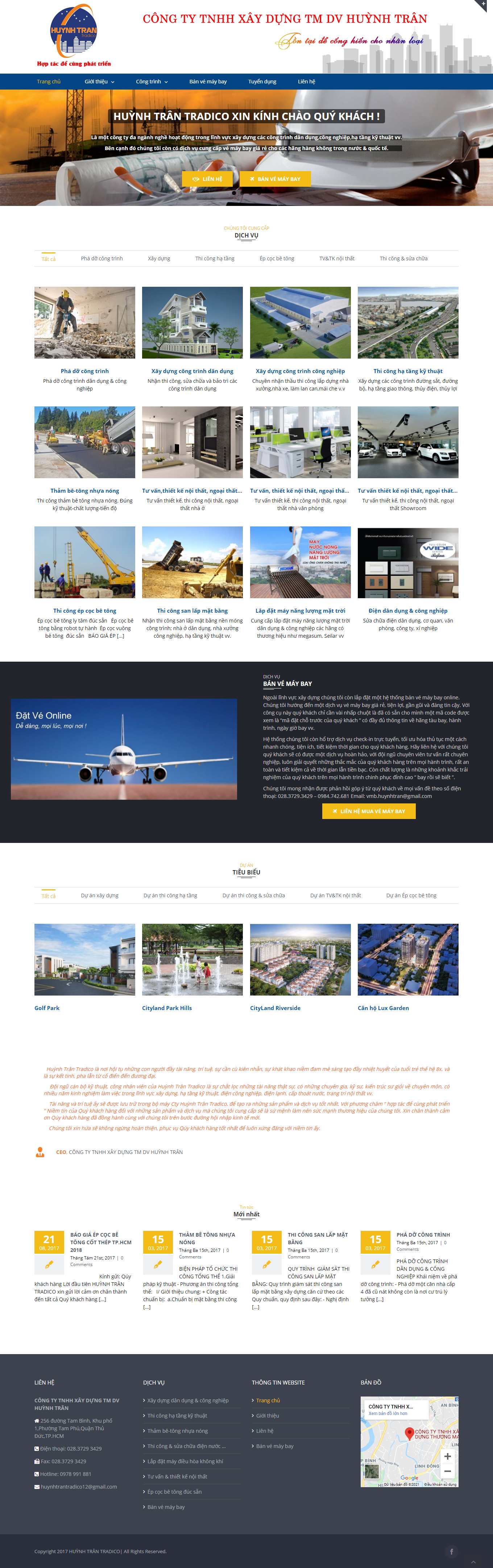 Thiết kế Web vé máy bay giá rẻ huynhtrantradico.com.vn