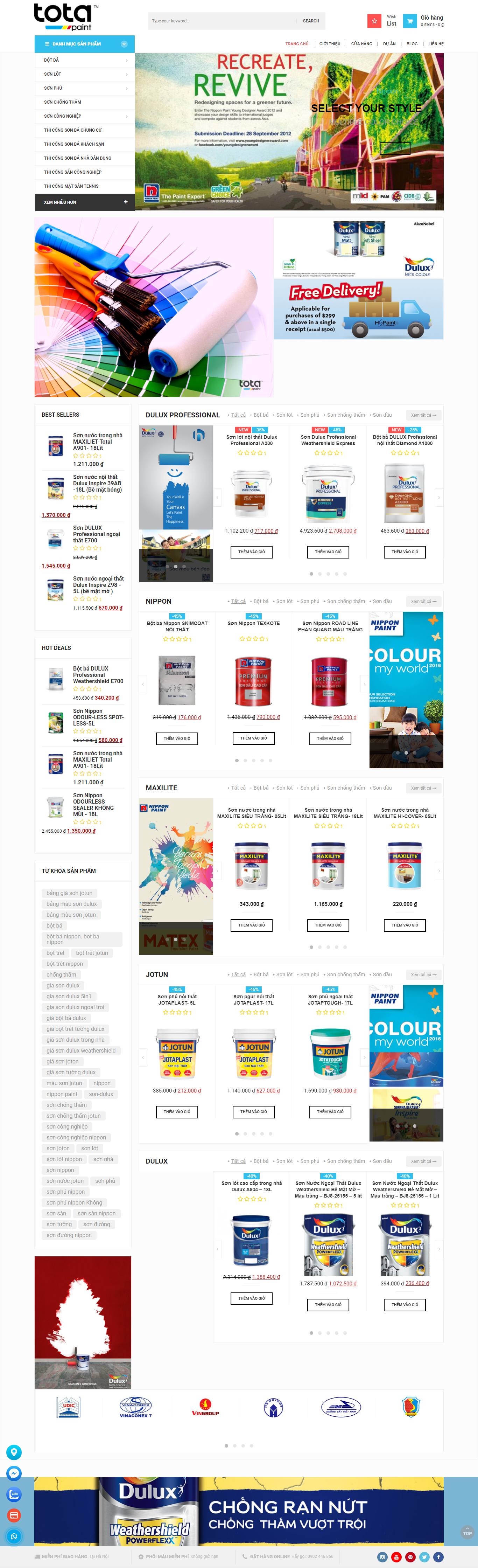 Thiết kế Web bán sơn totapaint.com