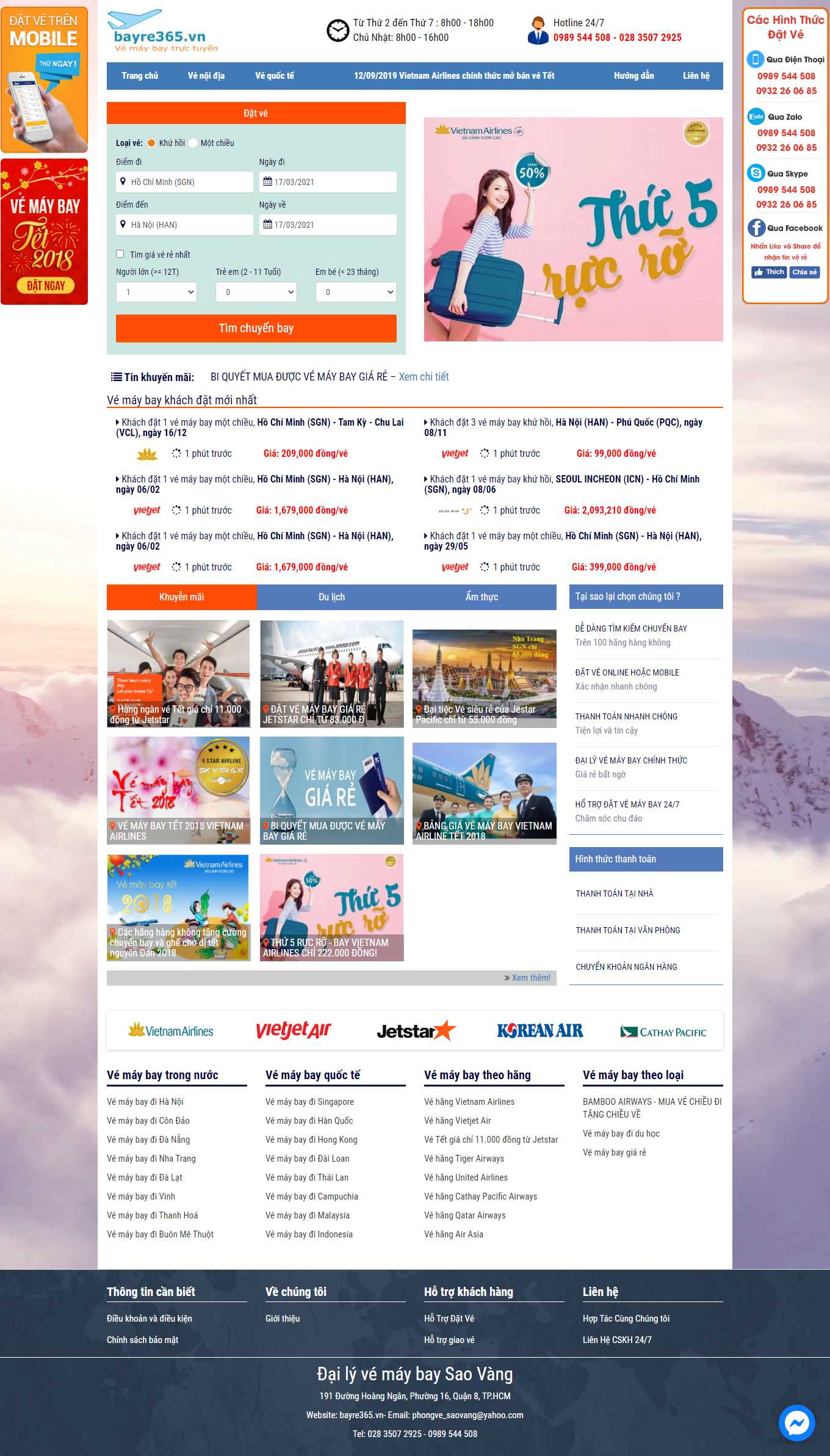 Thiết kế Web vé máy bay giá rẻ bayre365.vn