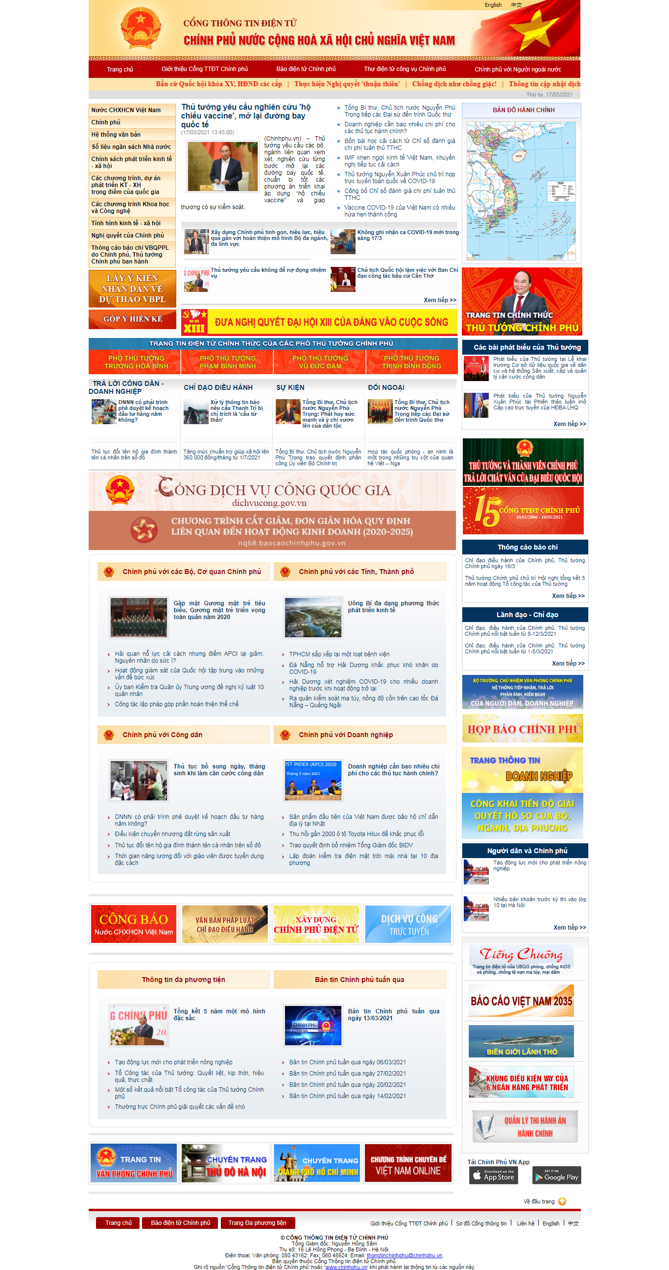 Thiết kế Web nhà nước chinhphu.vn