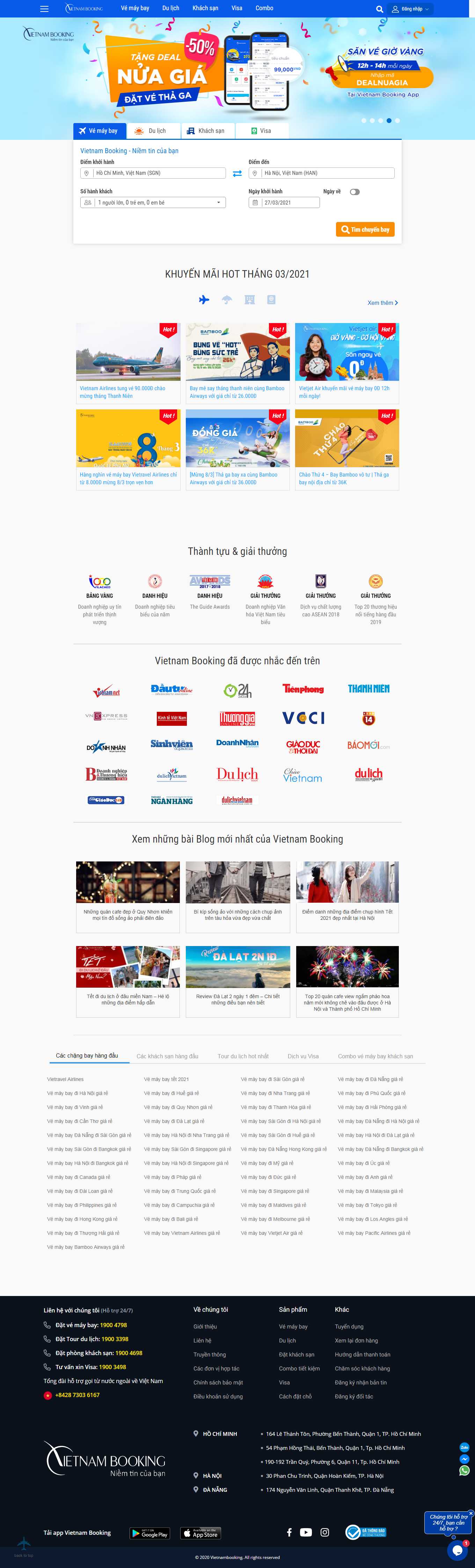 Thiết kế Web vé máy bay giá rẻ vietnambooking.com