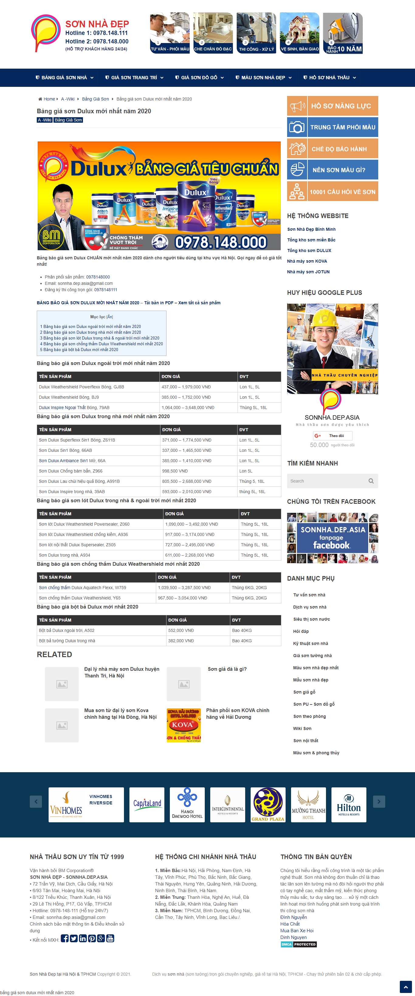 Thiết kế Web bán sơn sonnha.dep.asia