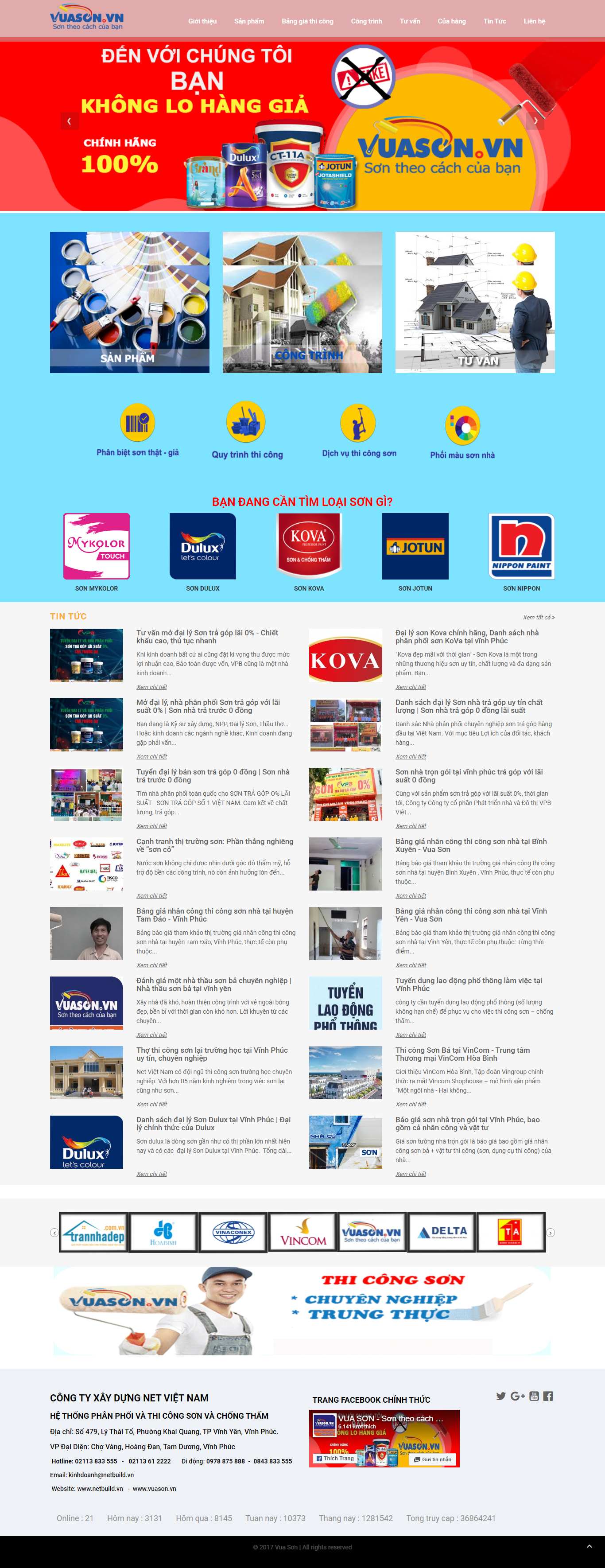 Thiết kế Web bán sơn vuason.vn