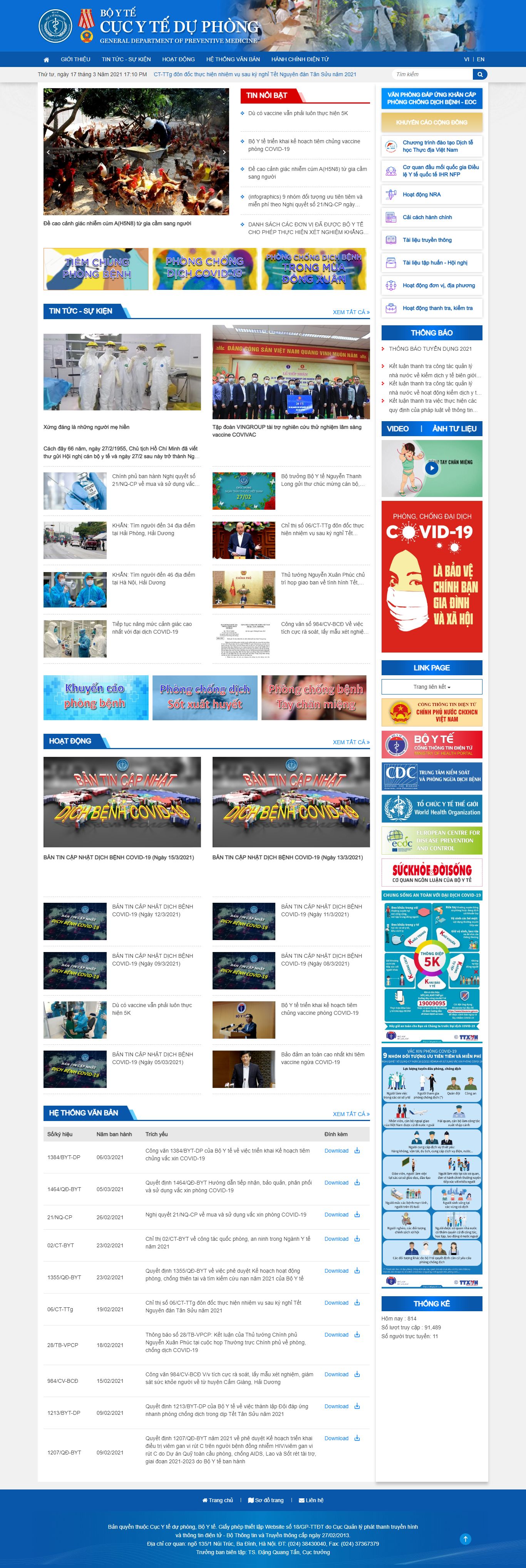 Thiết kế Web nhà nước vncdc.gov.vn