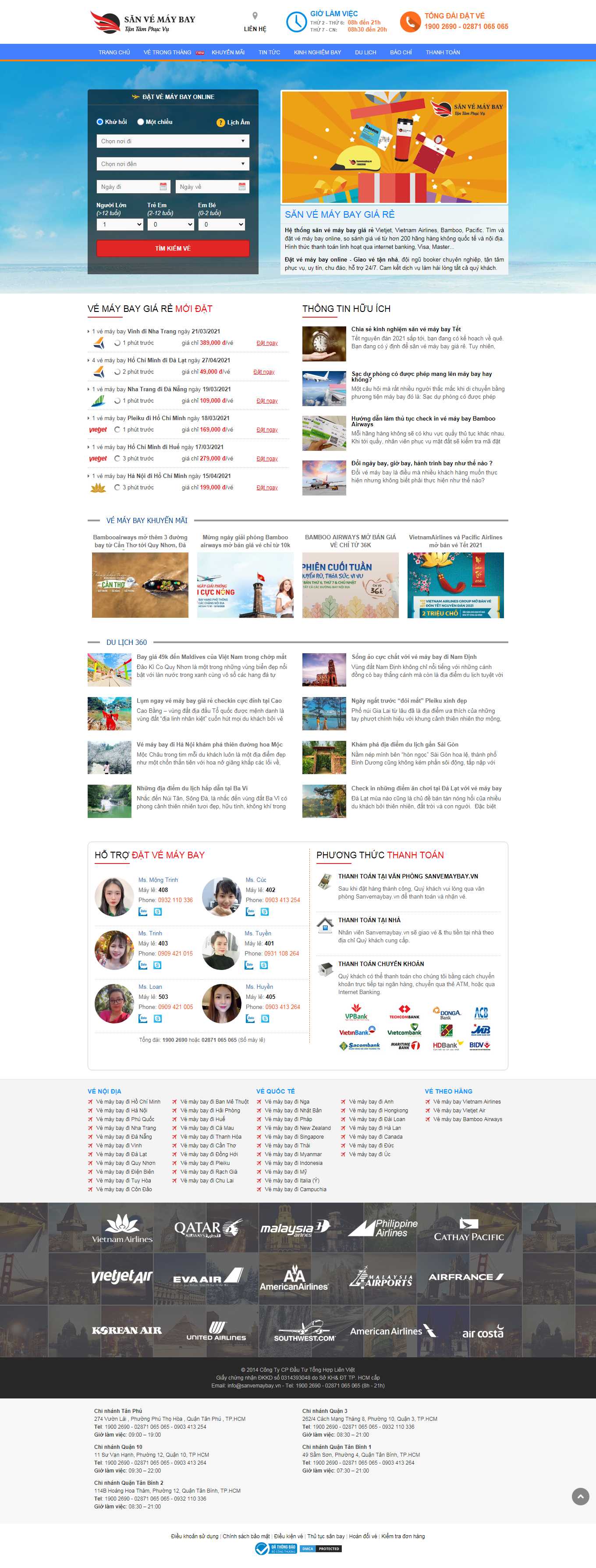 Thiết kế Web vé máy bay giá rẻ sanvemaybay.vn