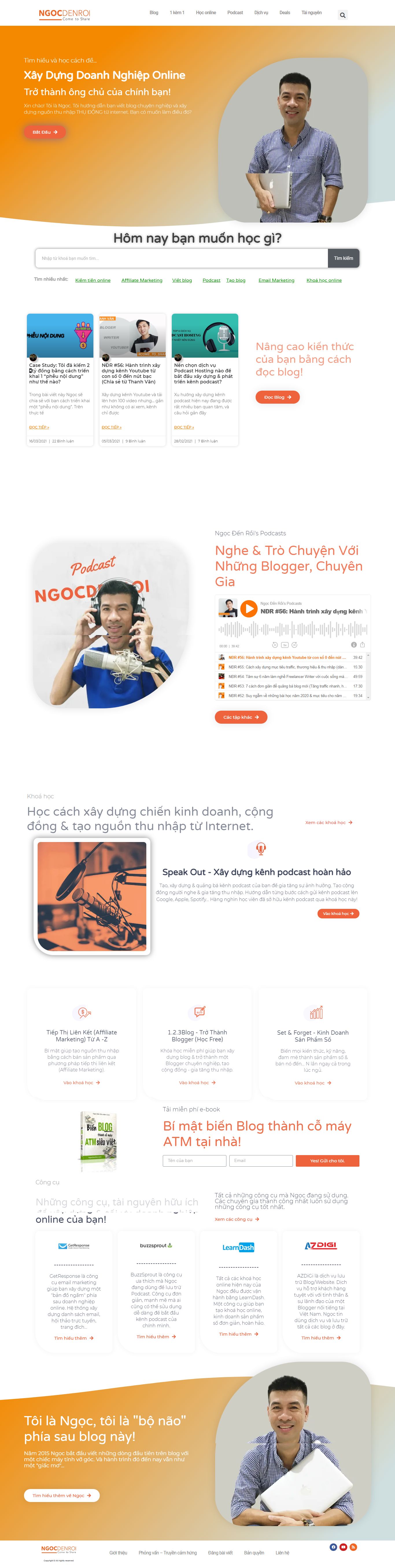 Thiết kế Web cá nhân ngocdenroi.com