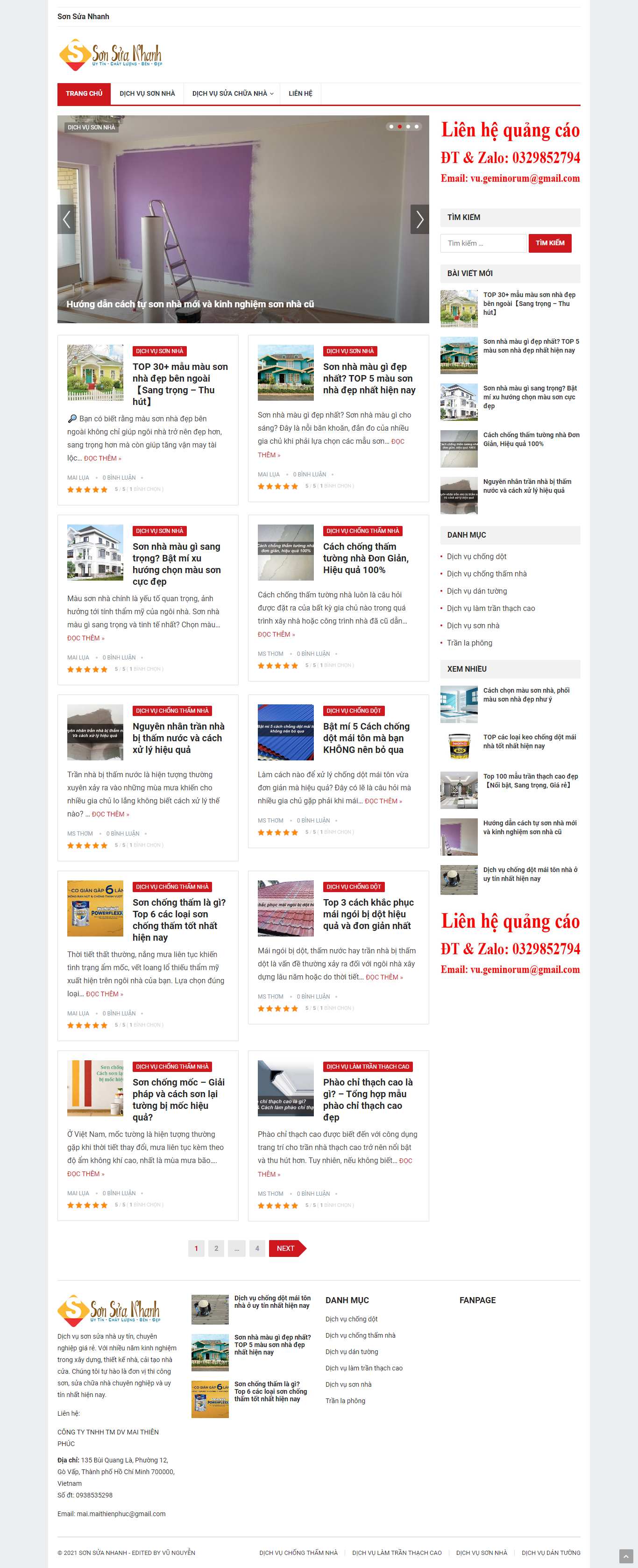 Thiết kế Web wordpress sonsuanhanh.com