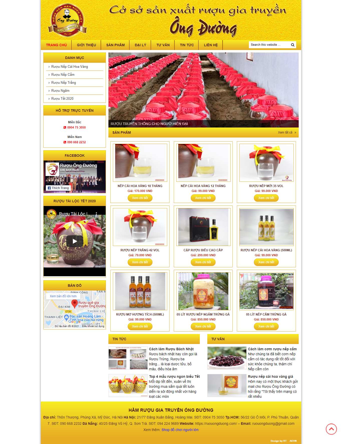 Thiết kế Web bán rượu bia ruouongduong.com