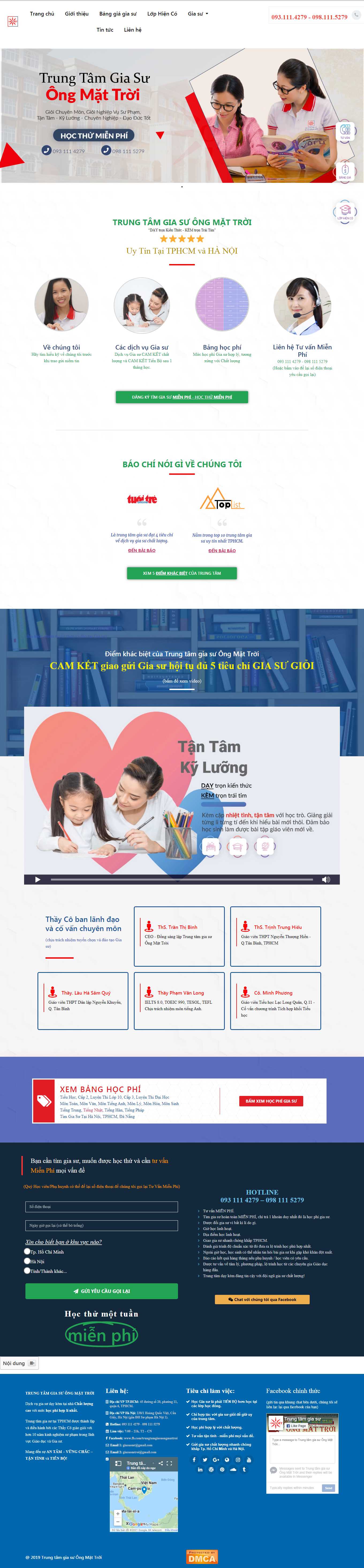 Thiết kế Web trung tâm gia sư giasuongmattroi.com