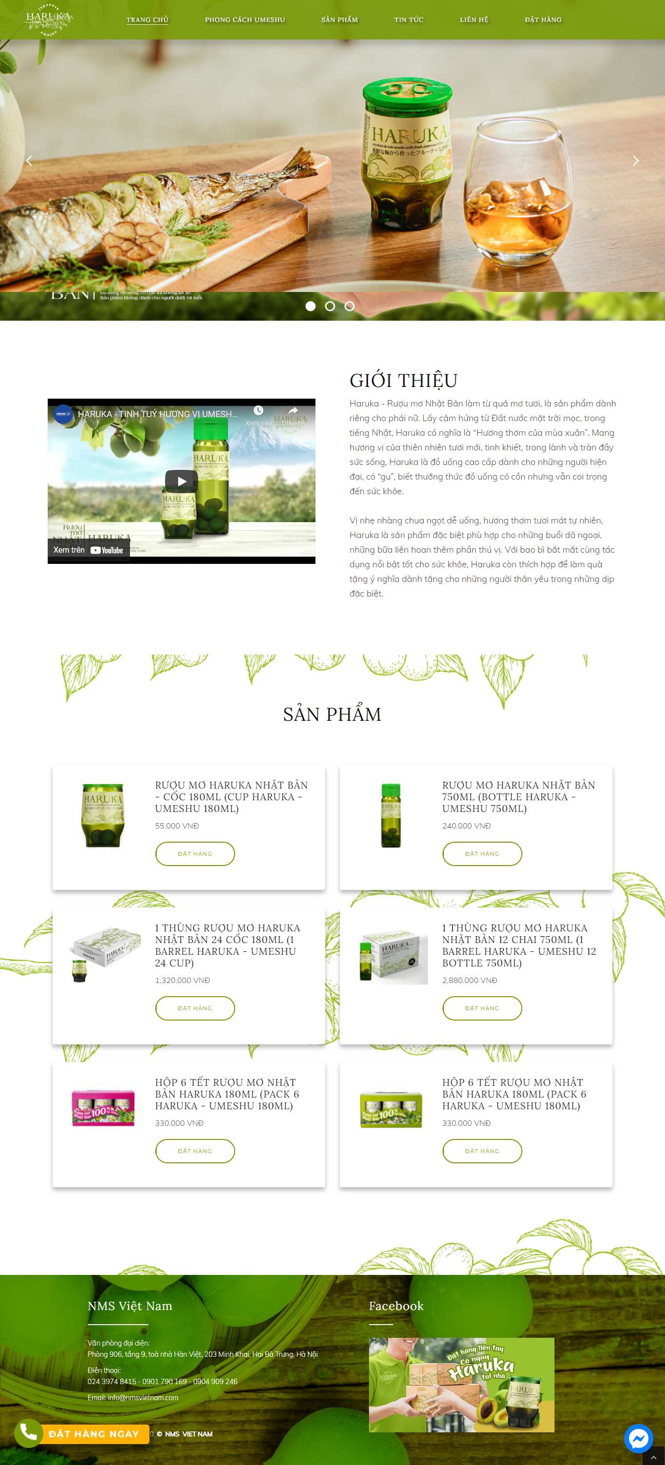 Thiết kế Web bán rượu bia haruka-umeshu.vn