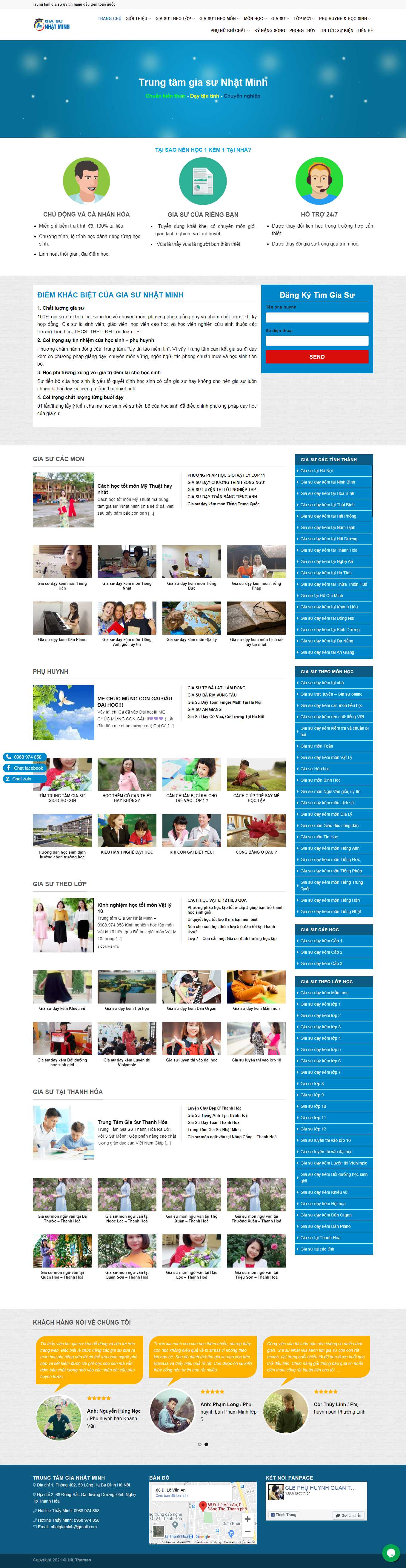 Thiết kế Web trung tâm gia sư giasunhatminh.vn