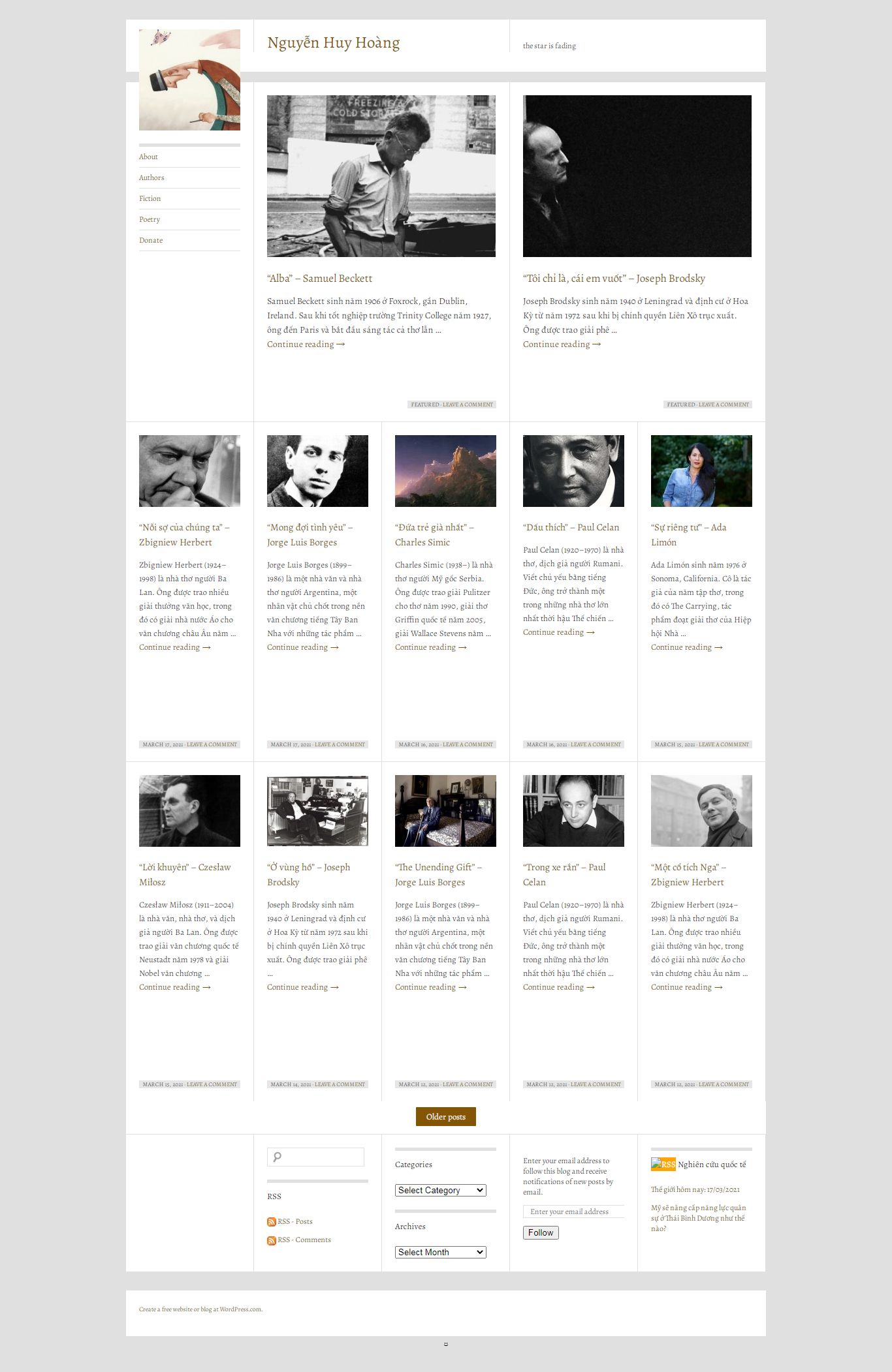 Thiết kế Web cá nhân hoanghannom.com