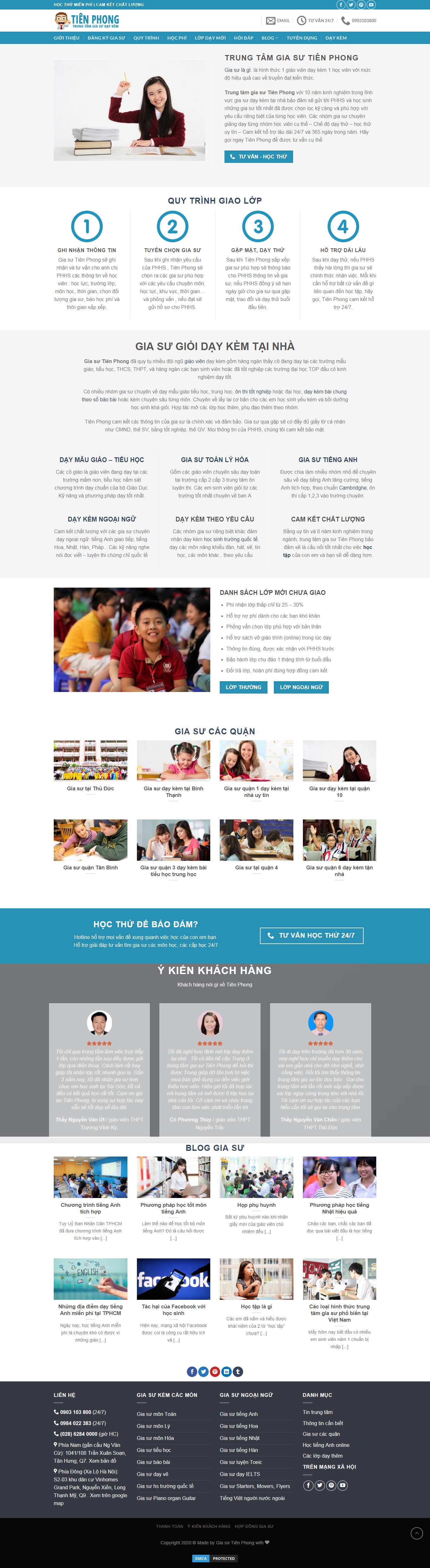 Thiết kế Web trung tâm gia sư giasutienphong.com.vn