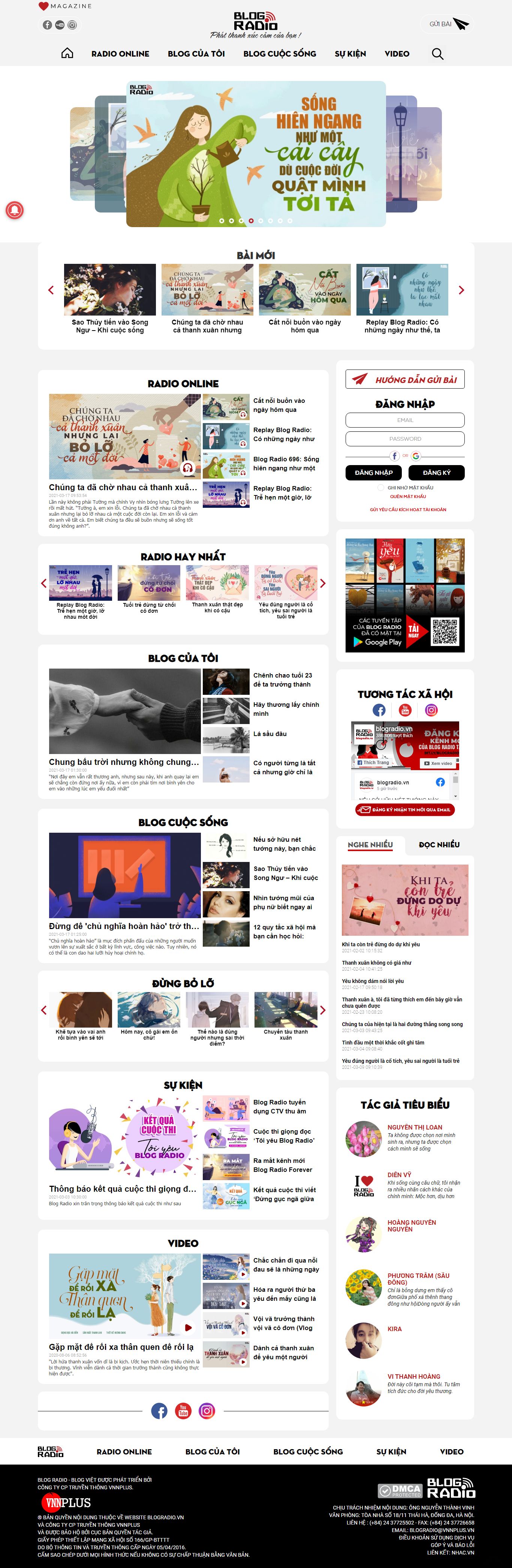 Thiết kế Web cá nhân blogradio.vn