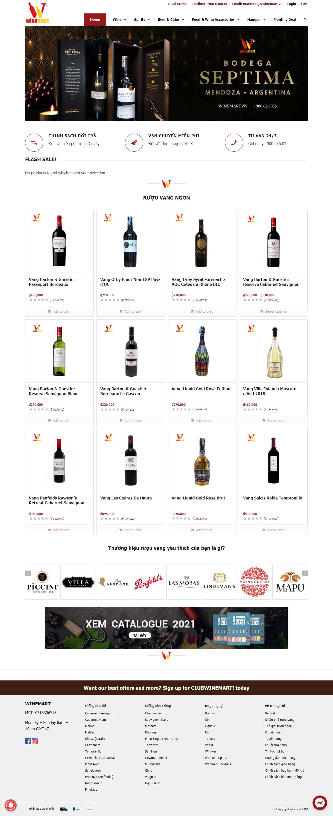 Thiết kế Web bán rượu bia winemart.vn