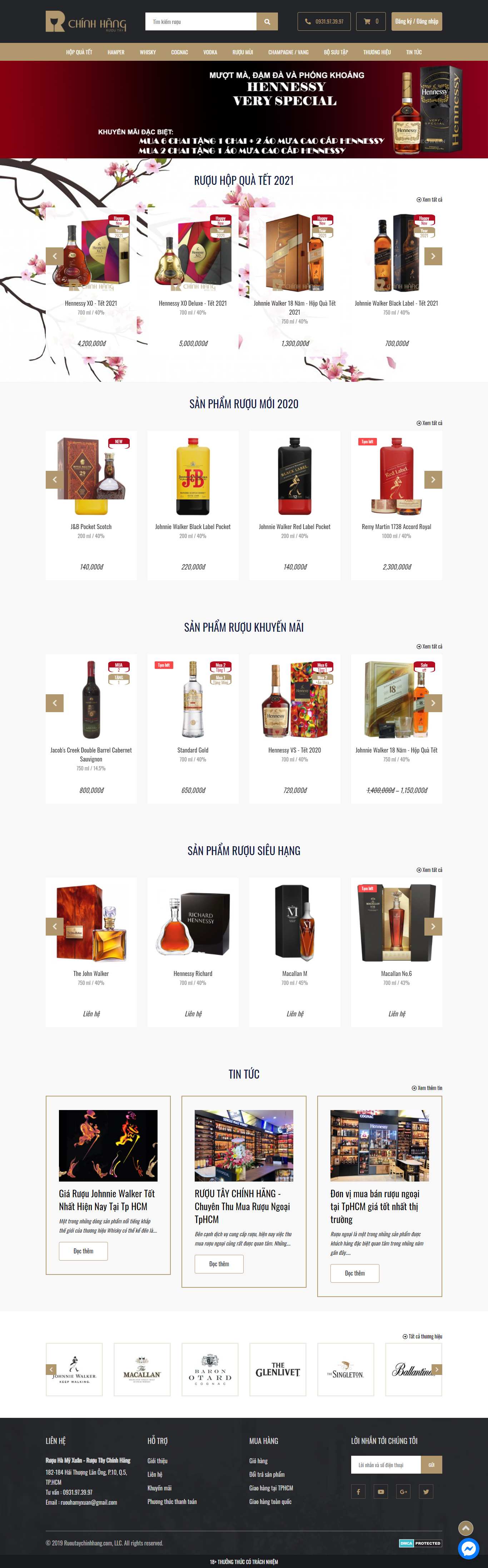 Thiết kế Web bán rượu bia ruoutaychinhhang.com