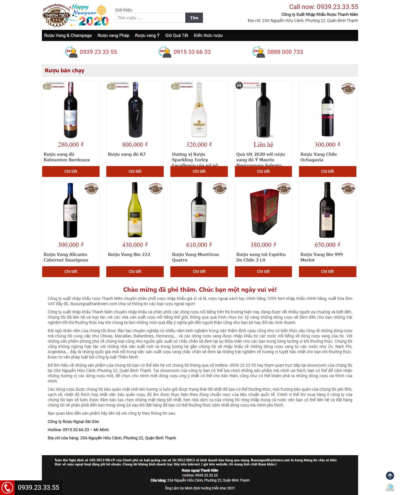 Thiết kế Web bán rượu bia ruoungoaithanhnien.com