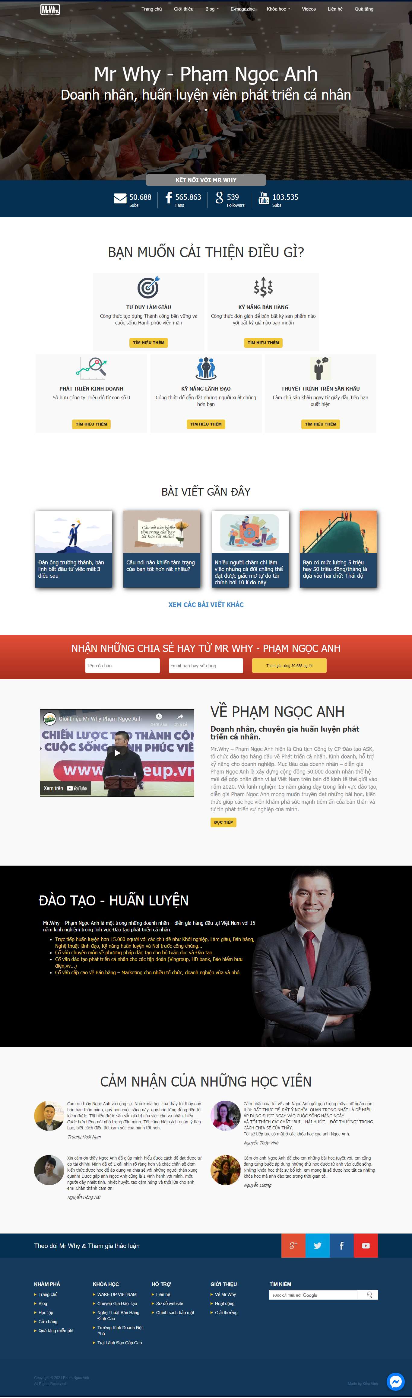 Thiết kế Web cá nhân phamngocanh.com