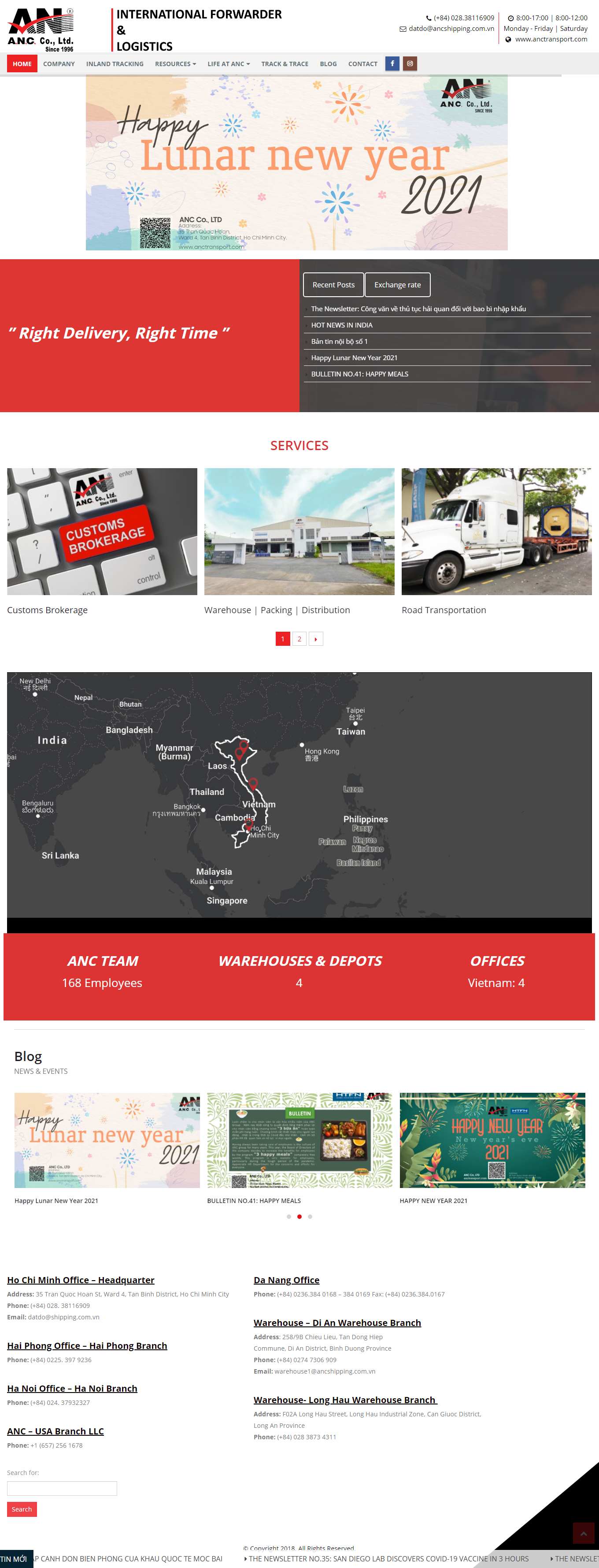 Thiết kế Web dịch vụ logistics anctransport.com