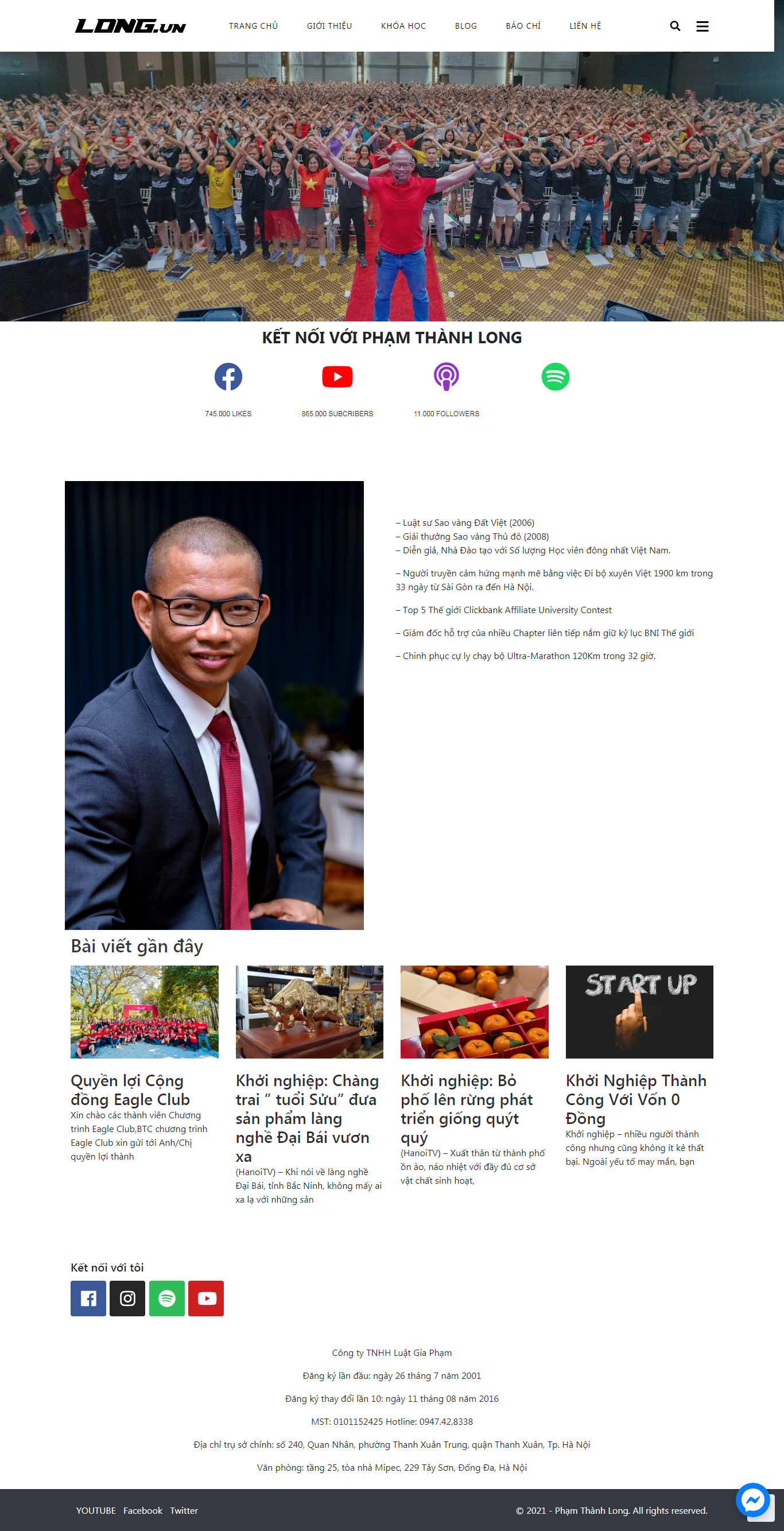 Thiết kế Web người nổi tiếng long.vn