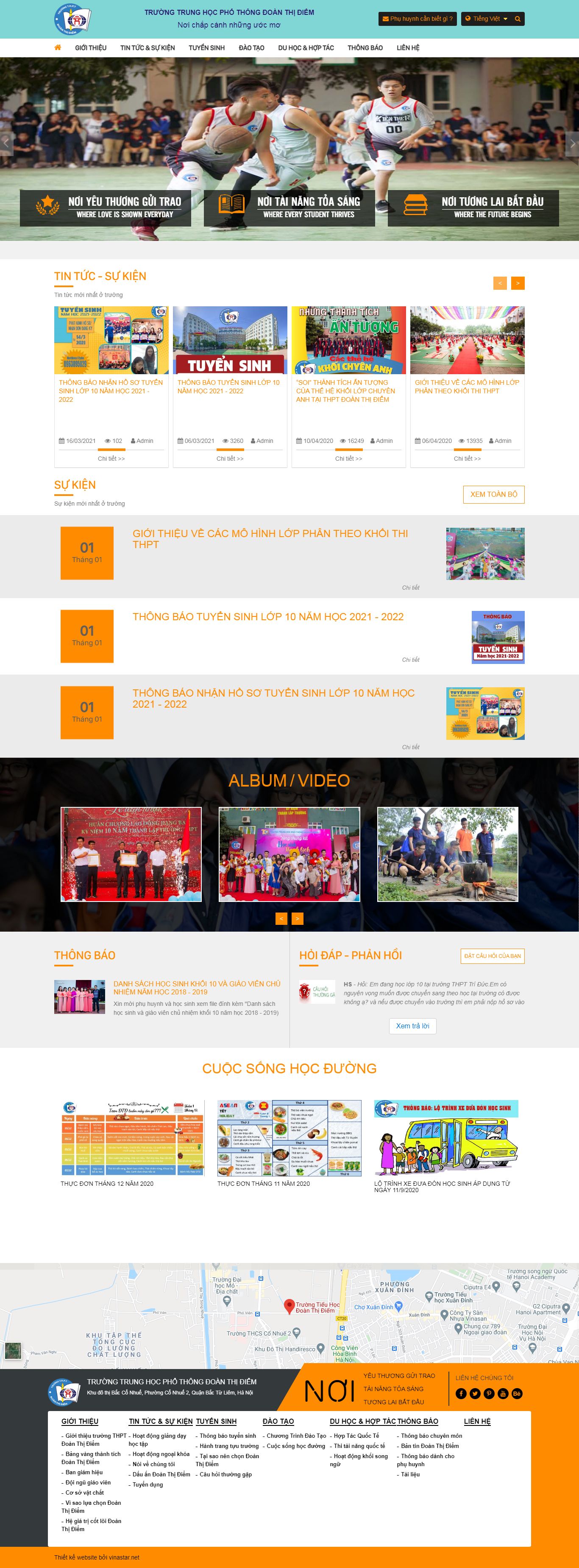 Thiết kế Web trường học c3doanthidiem.edu.vn